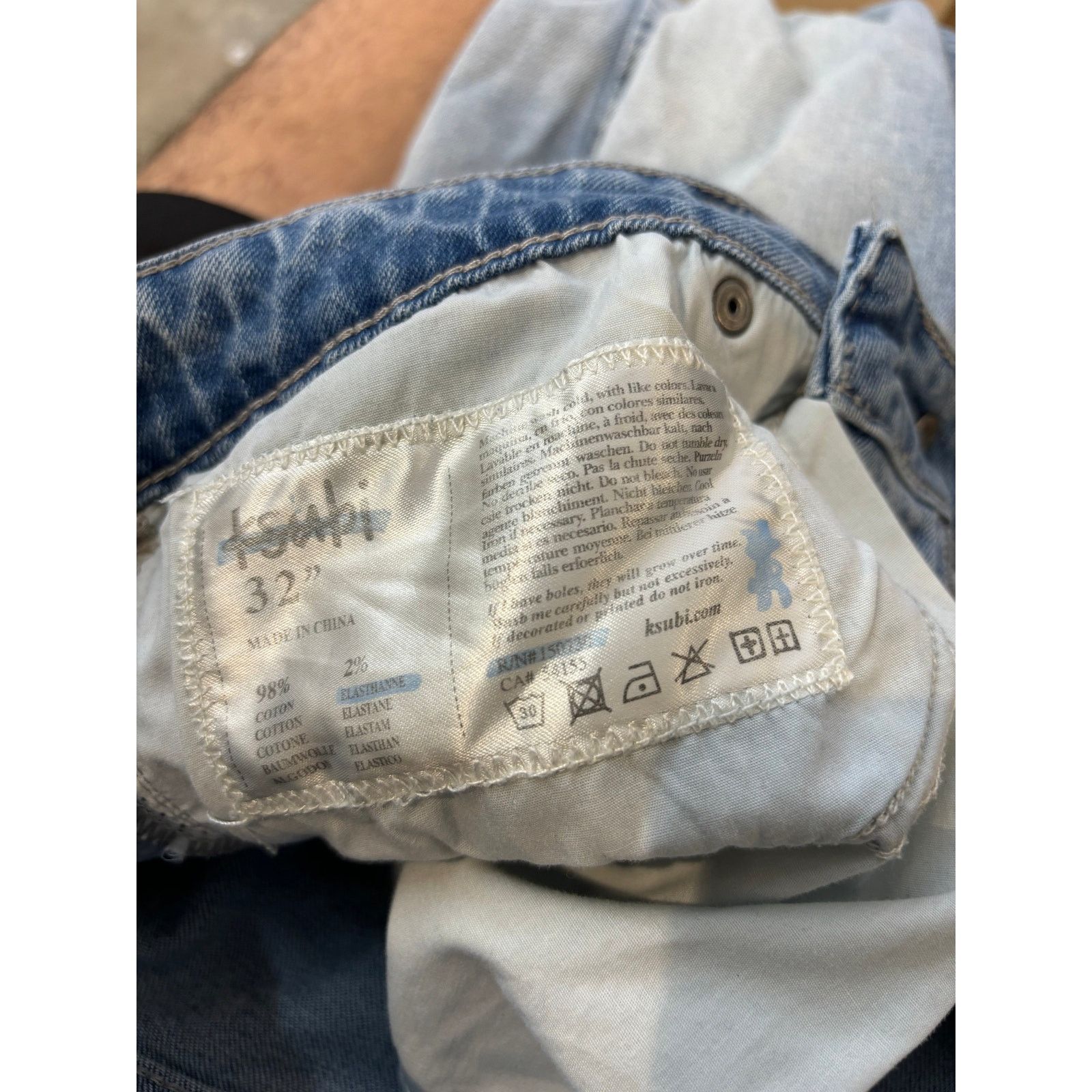 Ksubi Ksubi Jeans Light Wash White Writing Ripped Size US 32 / EU 48 - 3 Thumbnail