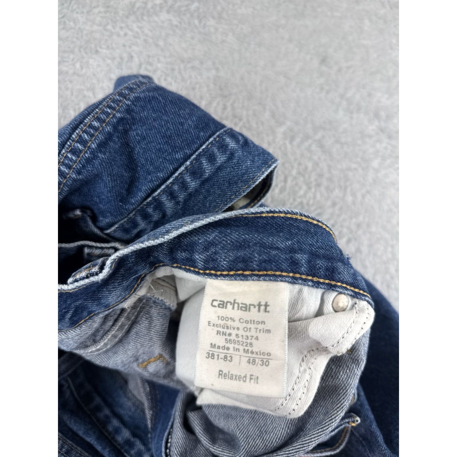 Carhartt Carhartt Jeans Adult 48 Blue Denim 100% Cotton Relaxed Straight 46x30 Size US 32 / EU 48 - 7 Thumbnail