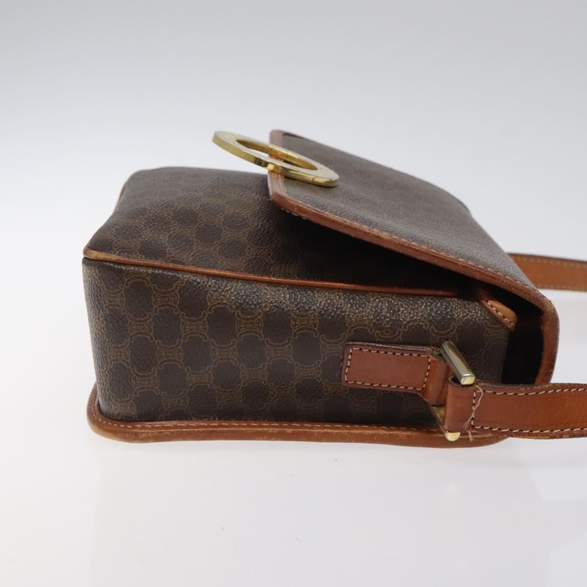 Celine CELINE Macadam Canvas Circle Shoulder Bag Pvc Leather Brown Size ONE SIZE - 4 Thumbnail