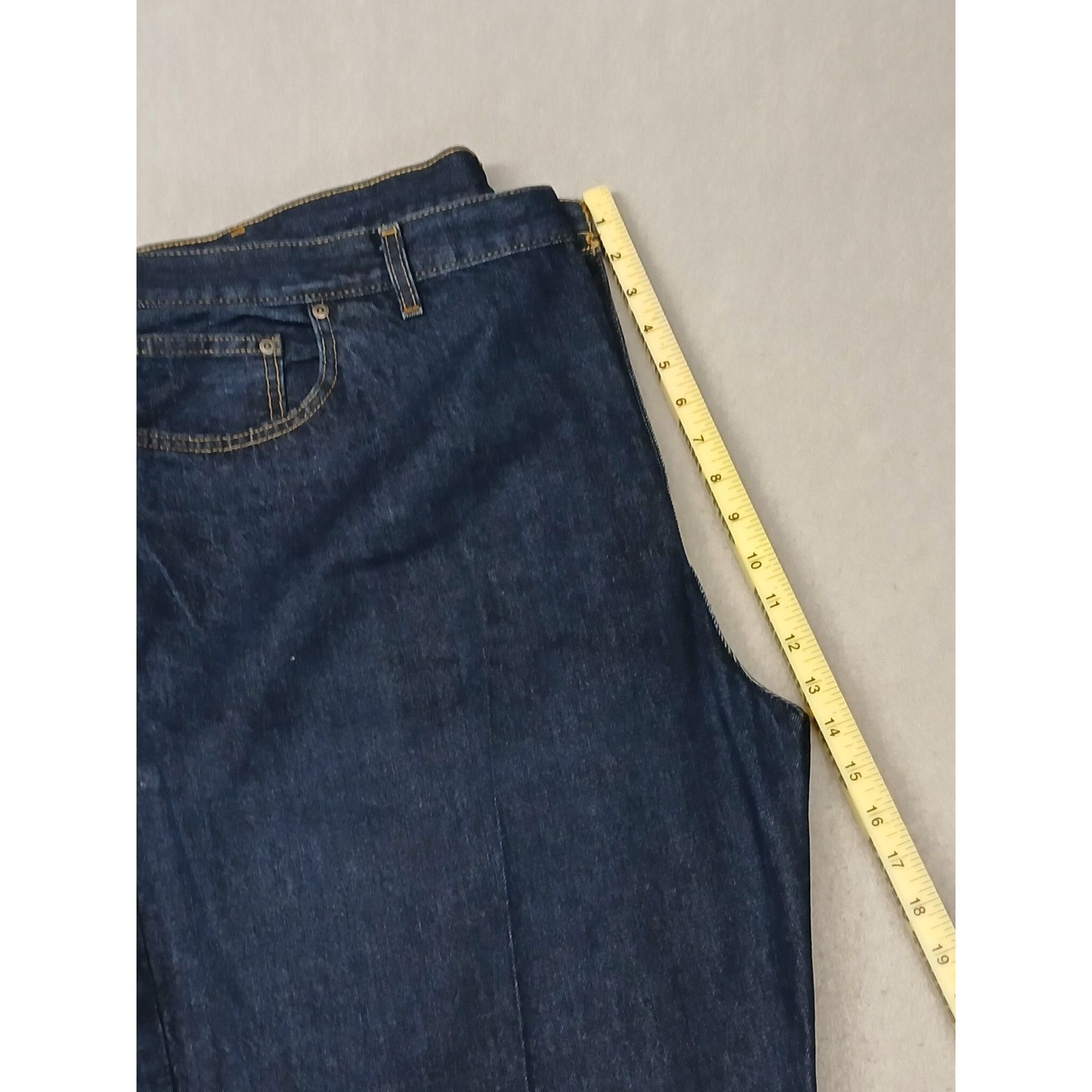 George George (50x30) Men's Straight Leg Relaxed Blue Denim Jeans Size US 34 / EU 50 - 5 Thumbnail