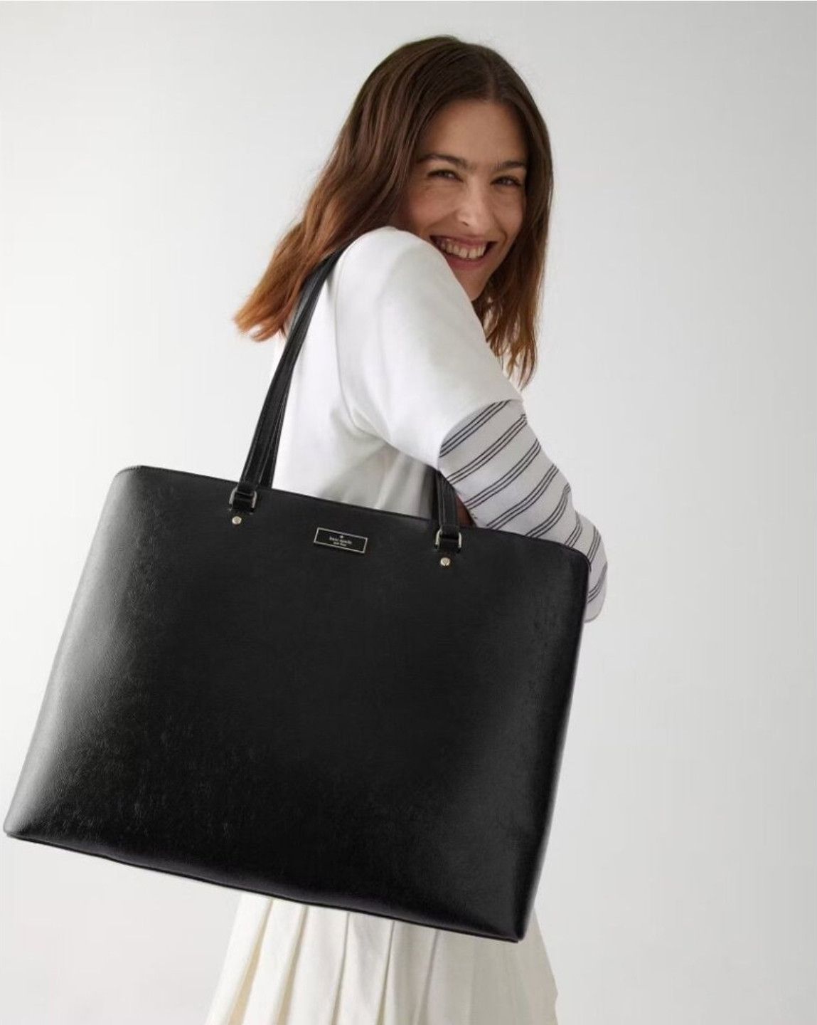 Kate Spade - Bridget Crinkle Patent Black Large Tote (KM674)