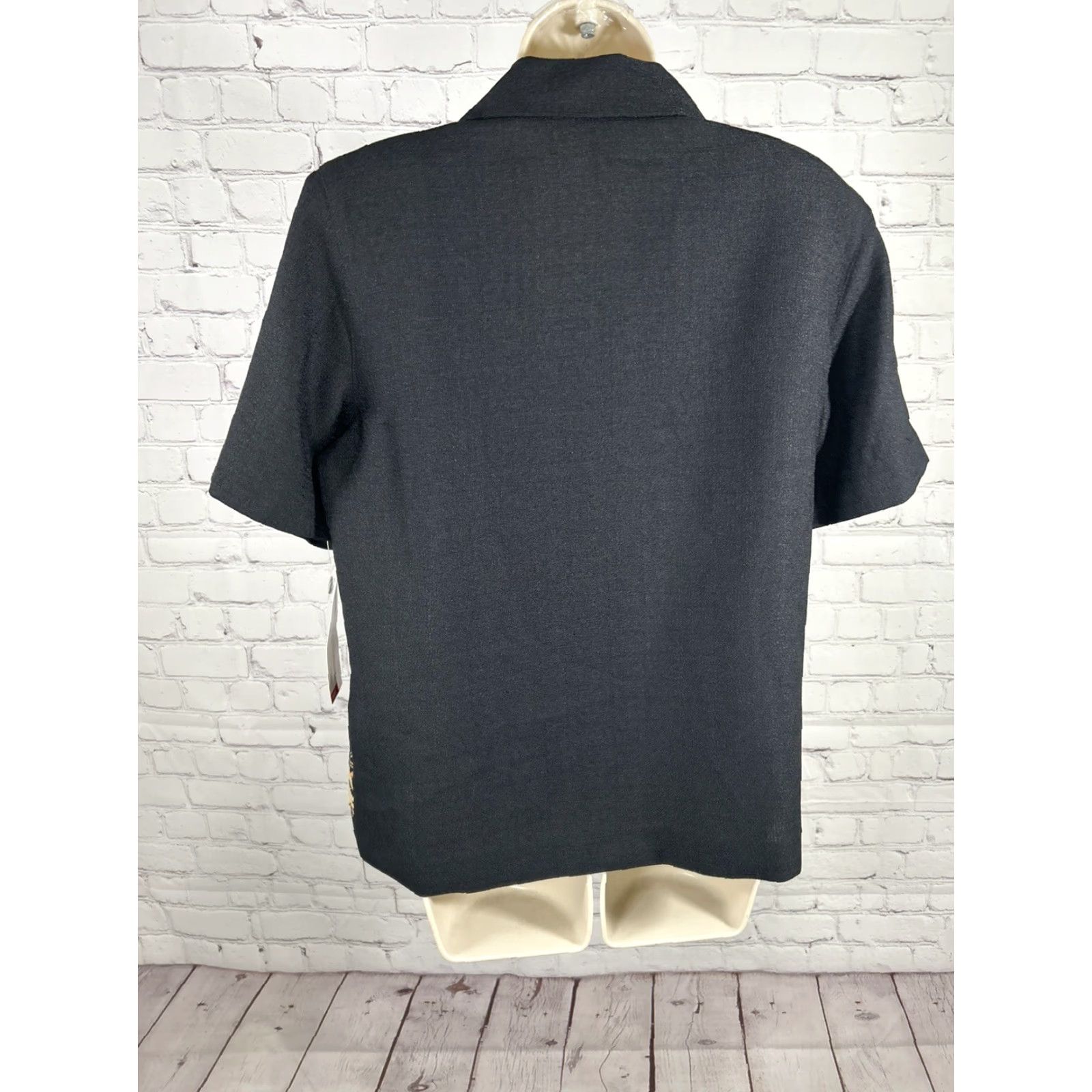 Vintage NWT Alfred Dunner Black Beaded Embroidered Shoulder Padded Shirt Women’s 8 Size M / US 6-8 / IT 42-44 - 4 Thumbnail
