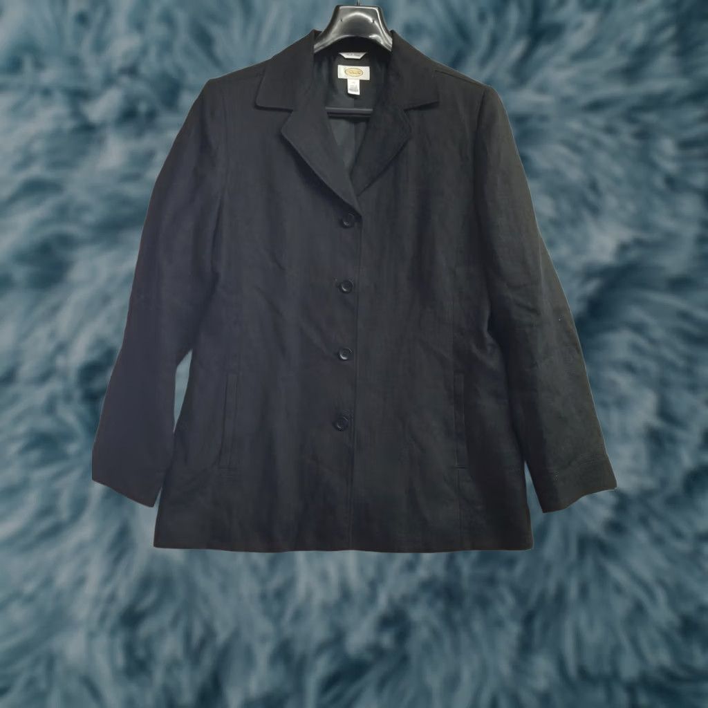 Talbots Talbots Blazer Women’s Irish Linen Jacket Pockets Coat Size 14 Black Button Up Size XL / US 12-14 / IT 48-50 - 1 Thumbnail