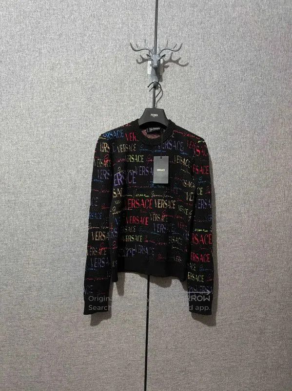 Versace Versace Embroidered Black Wool Pullover Sweater . Size M / US 6-8 / IT 42-44 - 1 Thumbnail