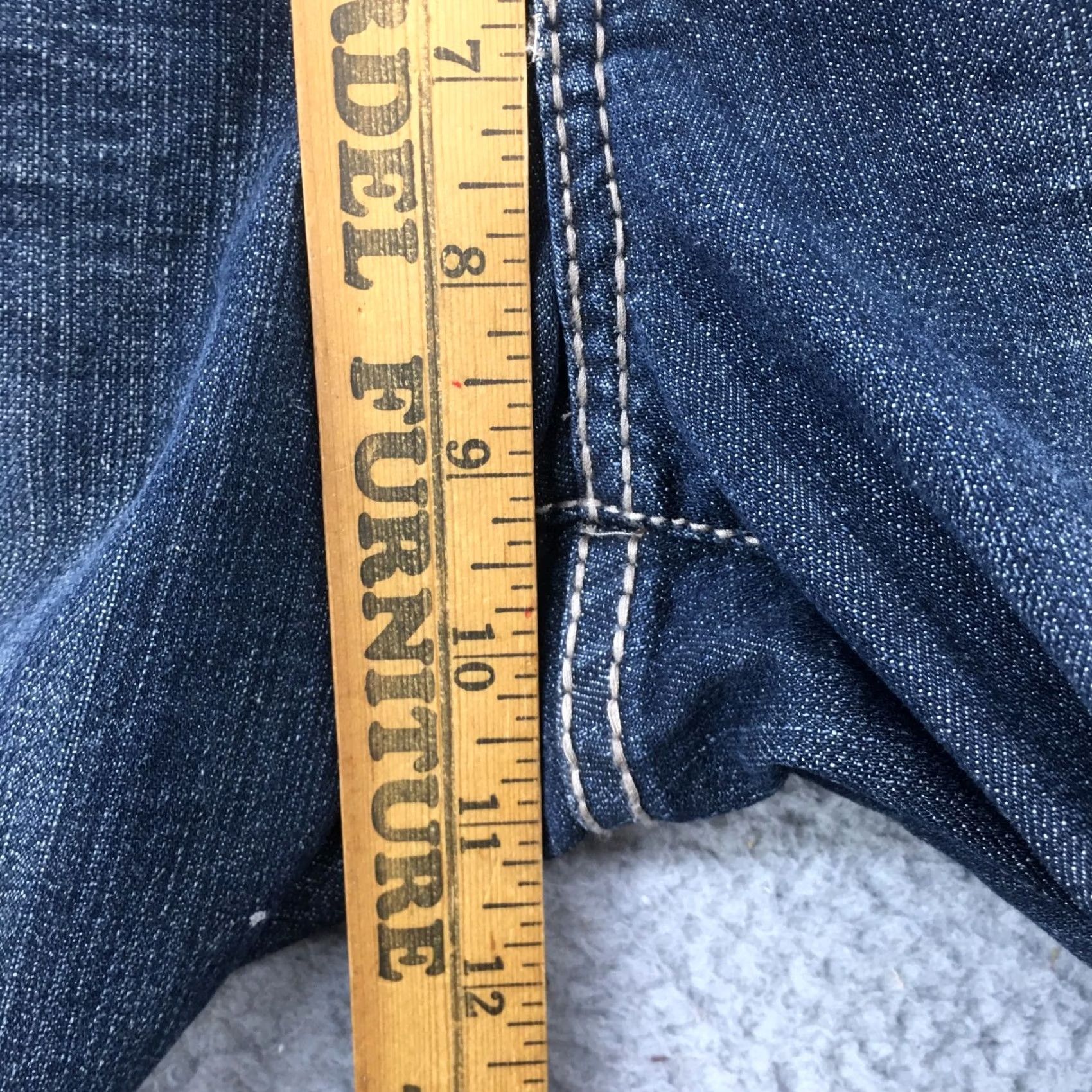 Denime Common Genes Capri Crop Jeans Womens 10 Blue Denim Zip Fly 5-Pocket Casual Jeans Mens Girls Womens Size 32" / US 10 / IT 46 - 7 Thumbnail