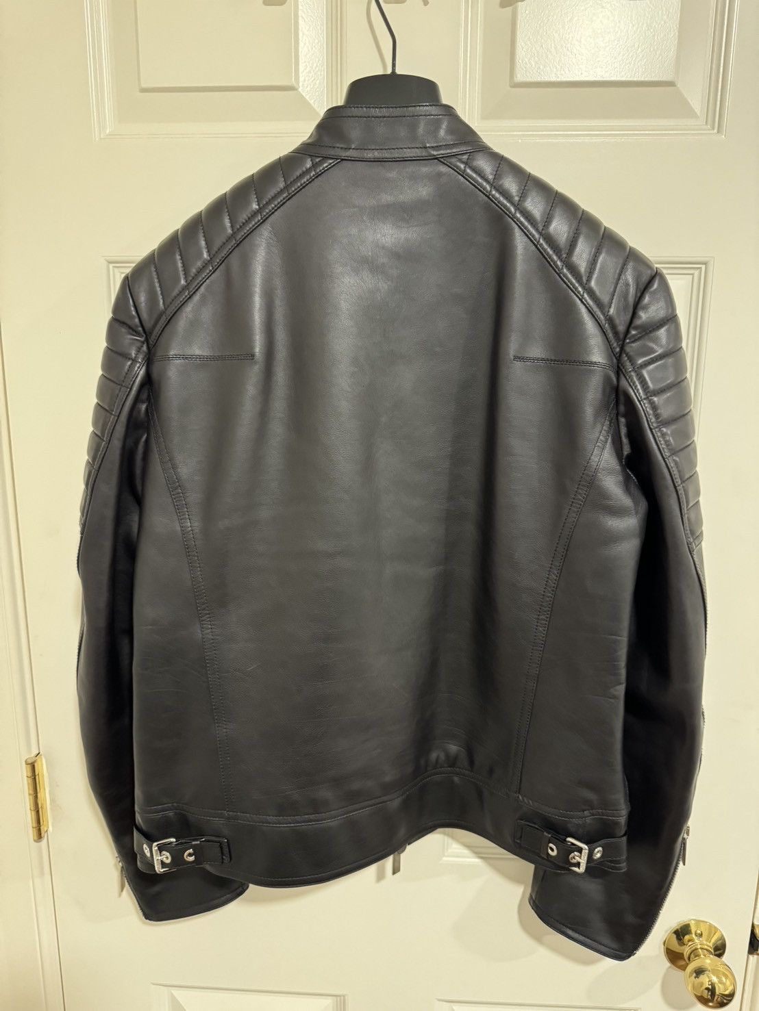 Dior Dior Homme Leather Biker Jacket Sz 50 633L459T1345 Size US M / EU 48-50 / 2 - 2 Thumbnail