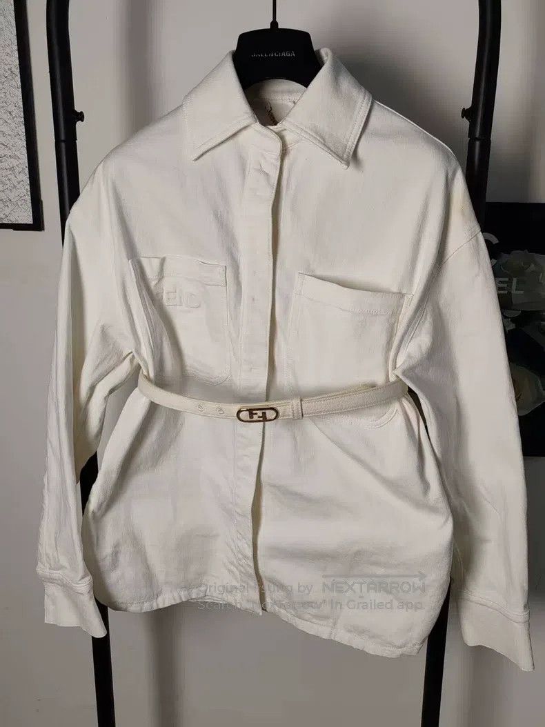 Fendi Embossed Logo Denim Jacket