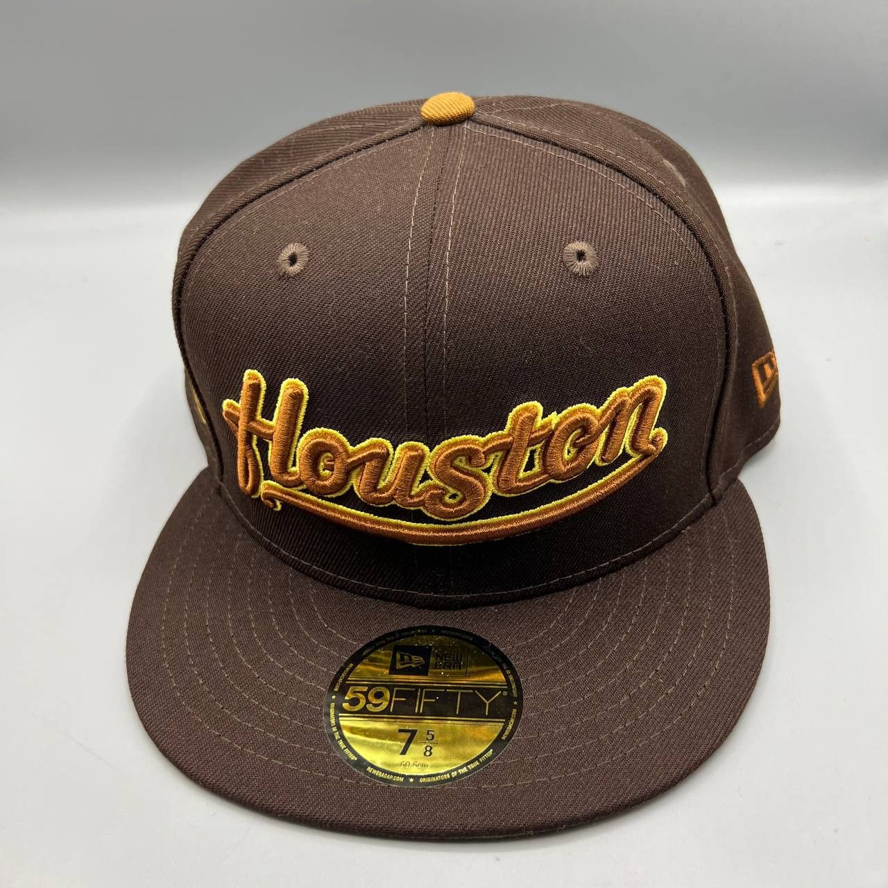 New Era Houston Astros Hat Men 7 5/8 59Fifty New Era MLB Fitted Cap Size ONE SIZE - 7 Thumbnail