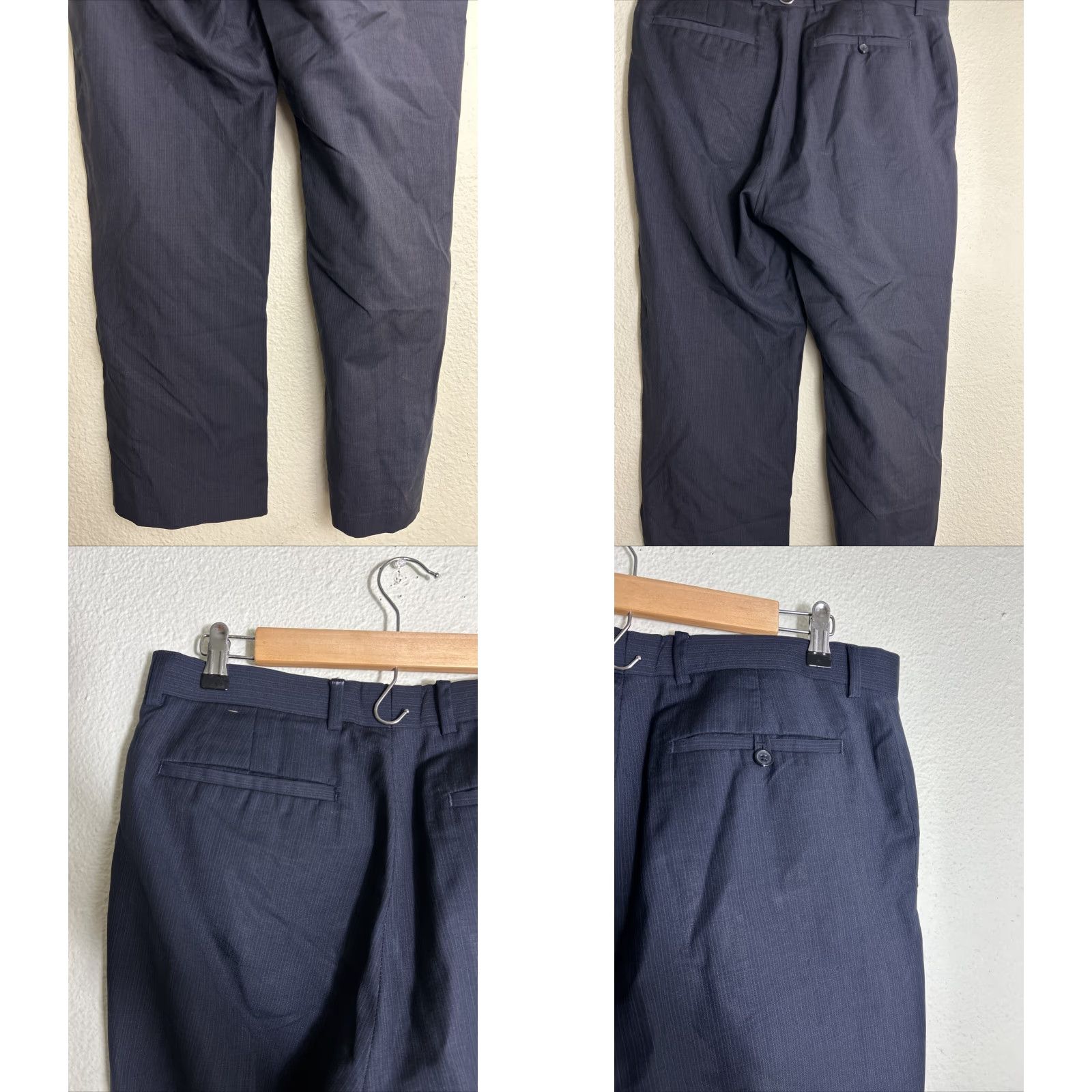 Banana Republic VINTAGE Banana Republic Mens 33x30 Classic Fit Wool Pants Navy Blue Pinstripe Flaw Dress Pants Mens Size US 33 - 9 Thumbnail
