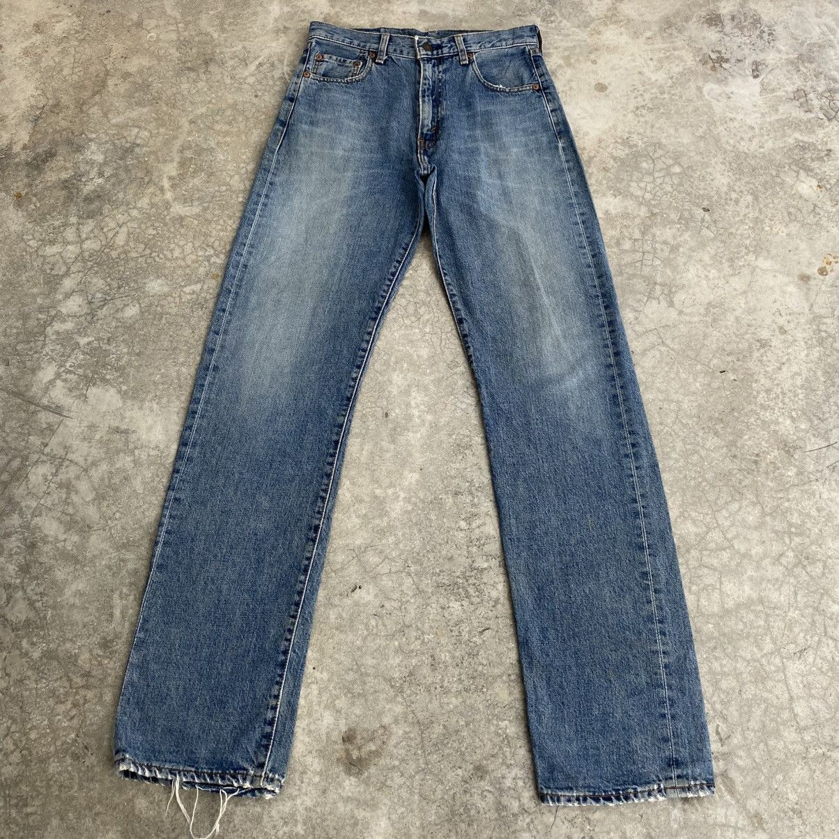 Levi's Vintage Levis 551ZXX Big E Faded Blue Selvedge LVC Jeans Size US 30 / EU 46 - 3 Thumbnail