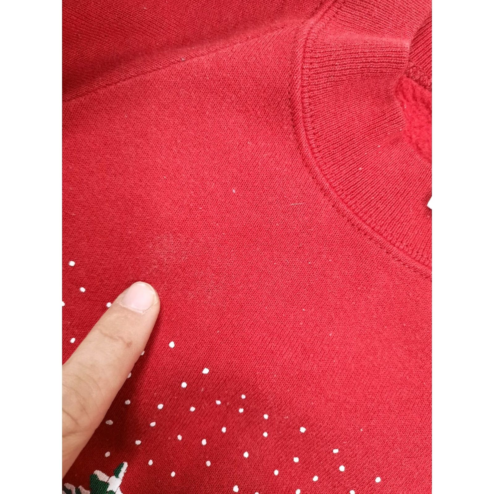 Jerzees VINTAGE Jerzees Raglan Sweatshirt M Red Winter Ugly Christmas USA 50/50 Mens Size XXS / US 00 / IT 34 - 3 Thumbnail