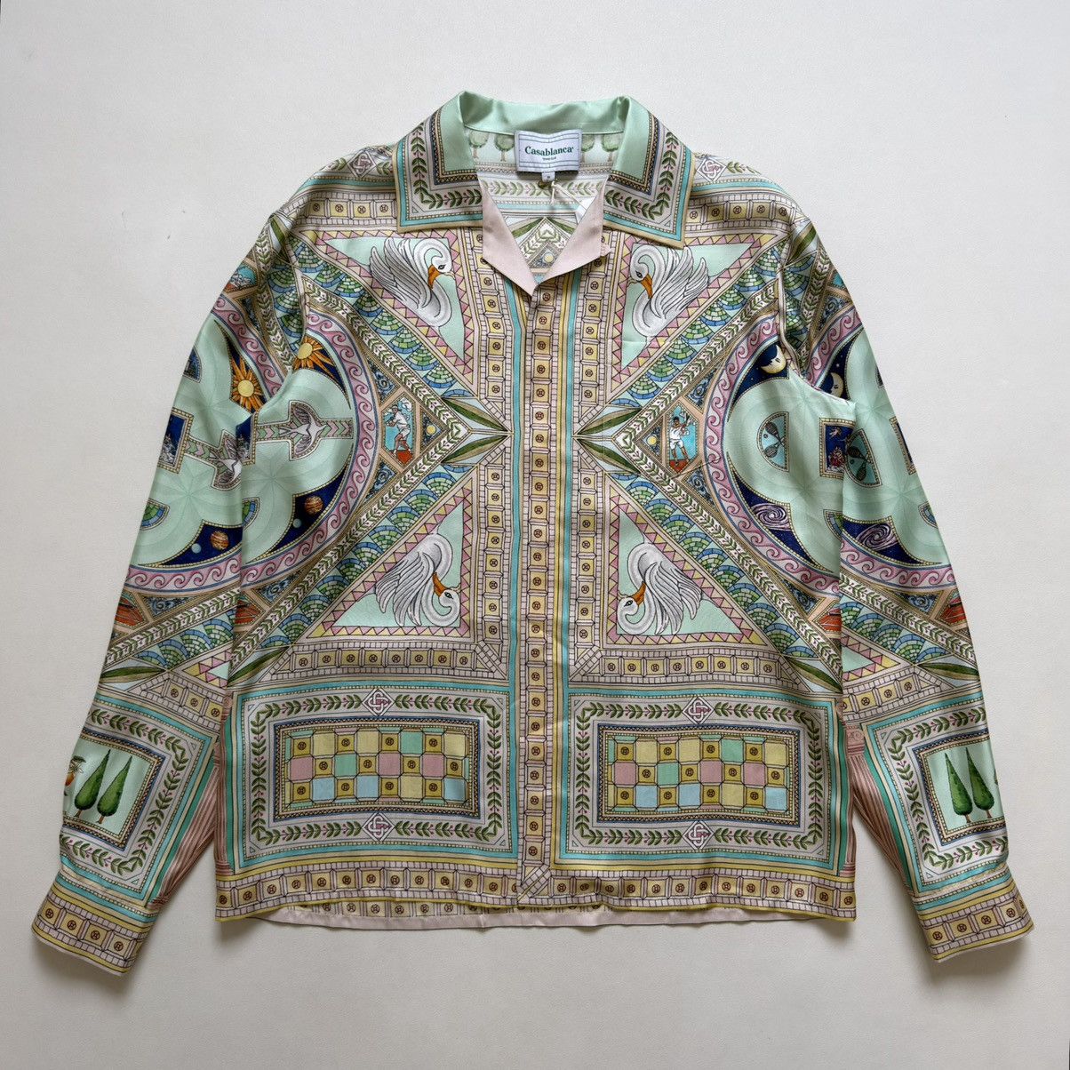 Casablanca ‘Le Labyrinthe’ Patterned Pastel Silk Shirt Size US M / EU 48-50 / 2 - 3 Thumbnail