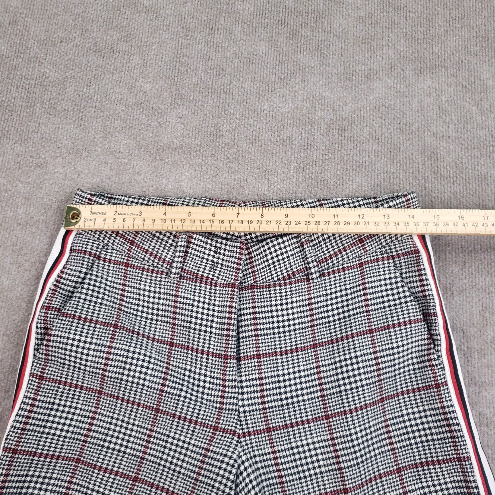 Vintage Cambio Womens Straight Leg Houndstooth Pants Black and White Size 30x33 Low Rise Size 30" / US 8 / IT 44 - 4 Thumbnail