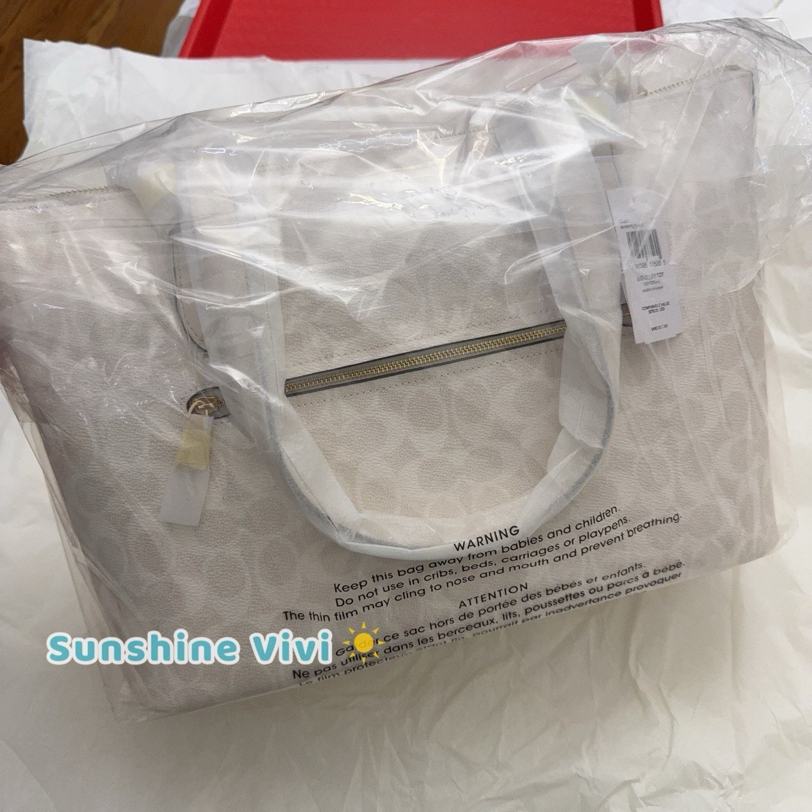 Coach NWT COACH CW381 Gallery Tote Bag Signature White/Chalk Size ONE SIZE - 8 Thumbnail