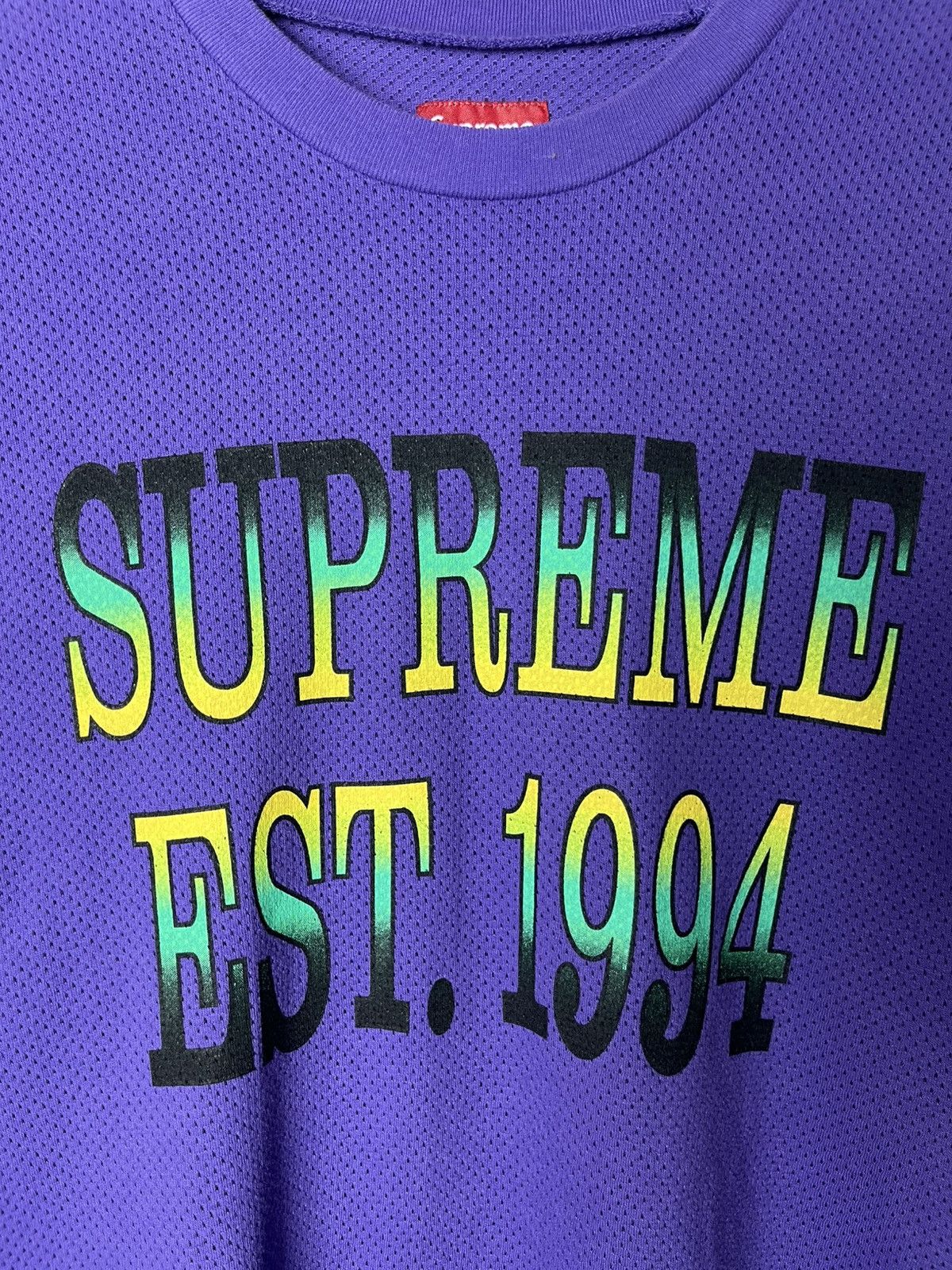 Supreme Supreme Cotton Mesh Logo Gradient Short-Sleeve Top 'Purple' Size US M / EU 48-50 / 2 - 2 Thumbnail