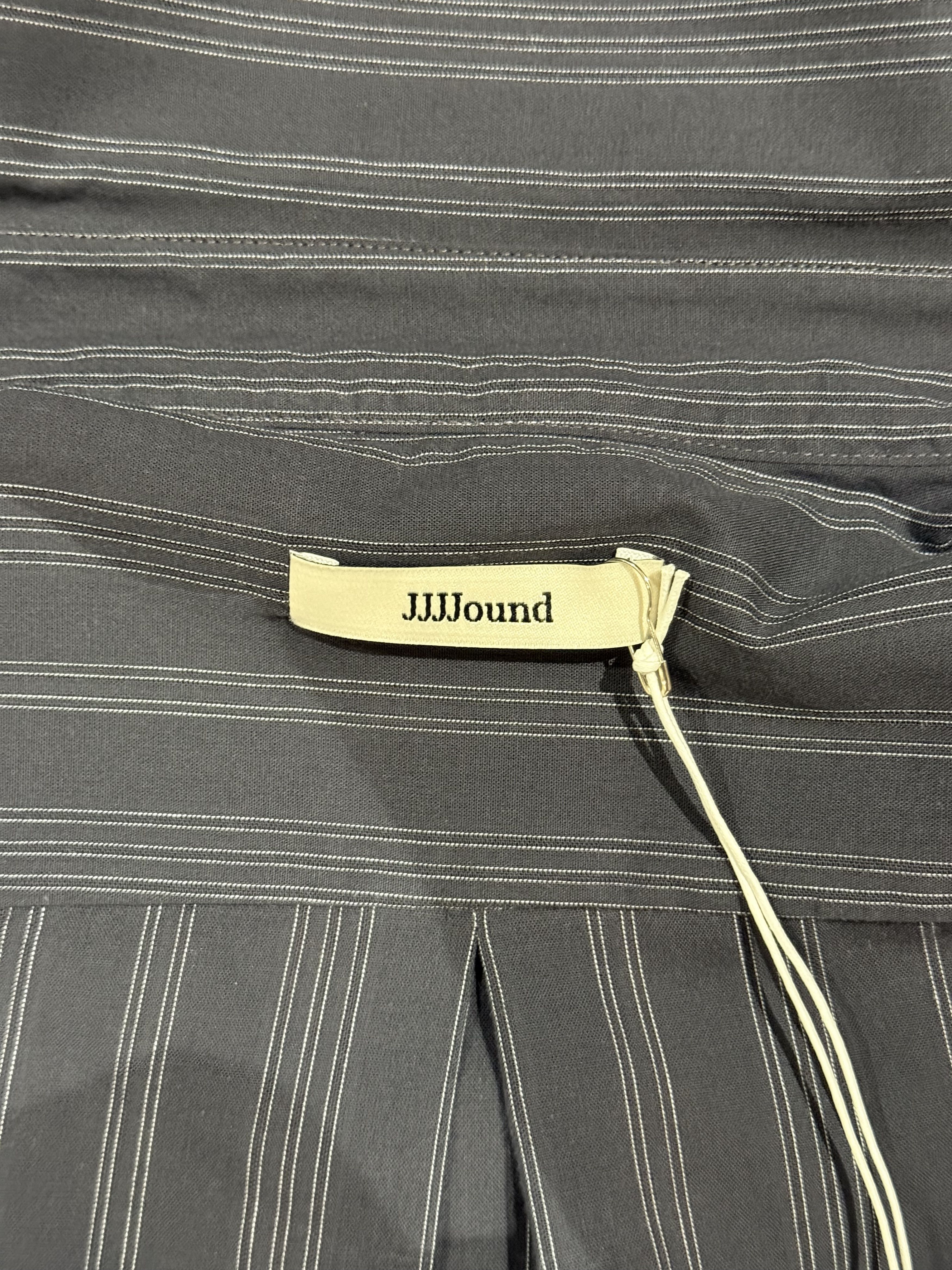 JJJJound 💚 JJJJound Striped Button Up Shirt Charcoal/Off White NEW Size US L / EU 52-54 / 3 - 15 Thumbnail