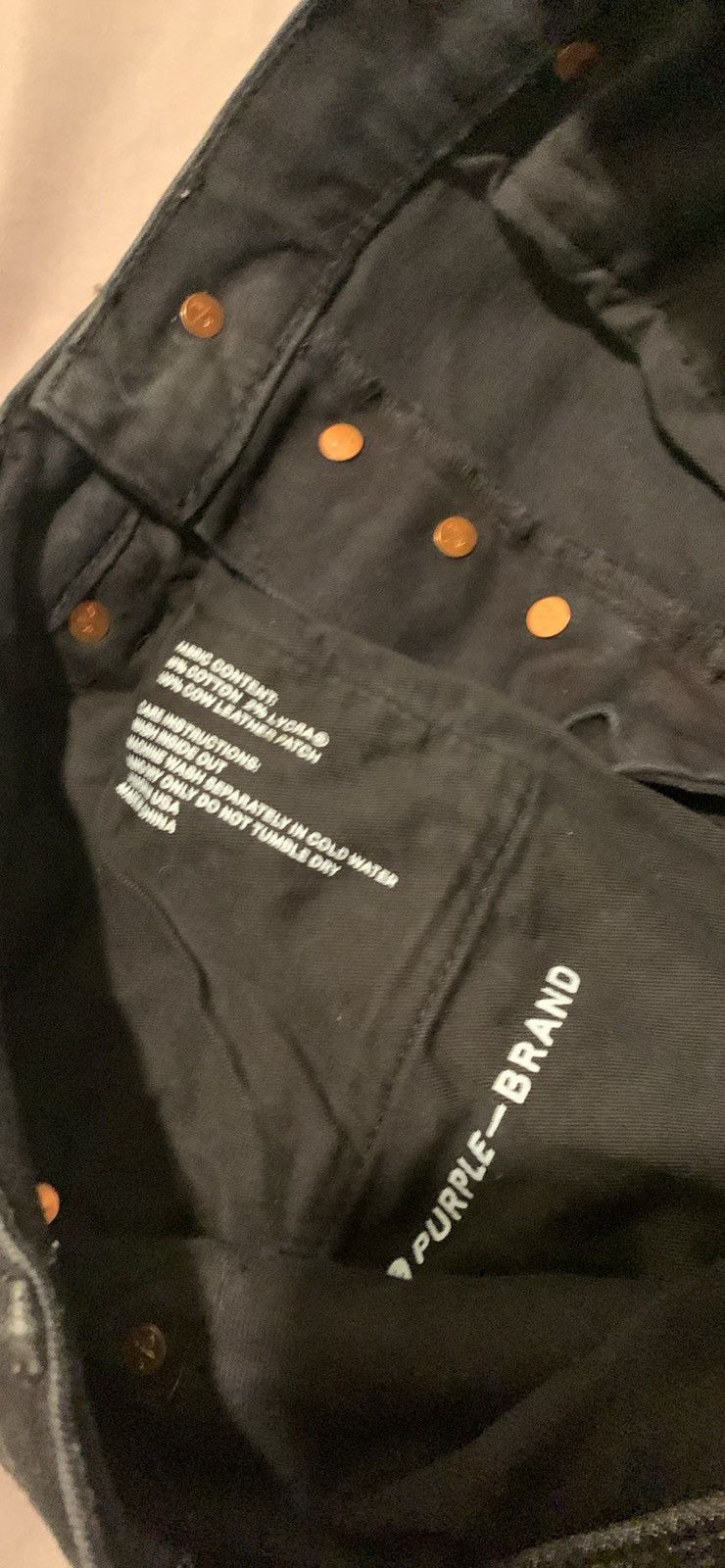 Purple Brand Purple Jeans Black Oil spill Size US 31 - 10 Thumbnail