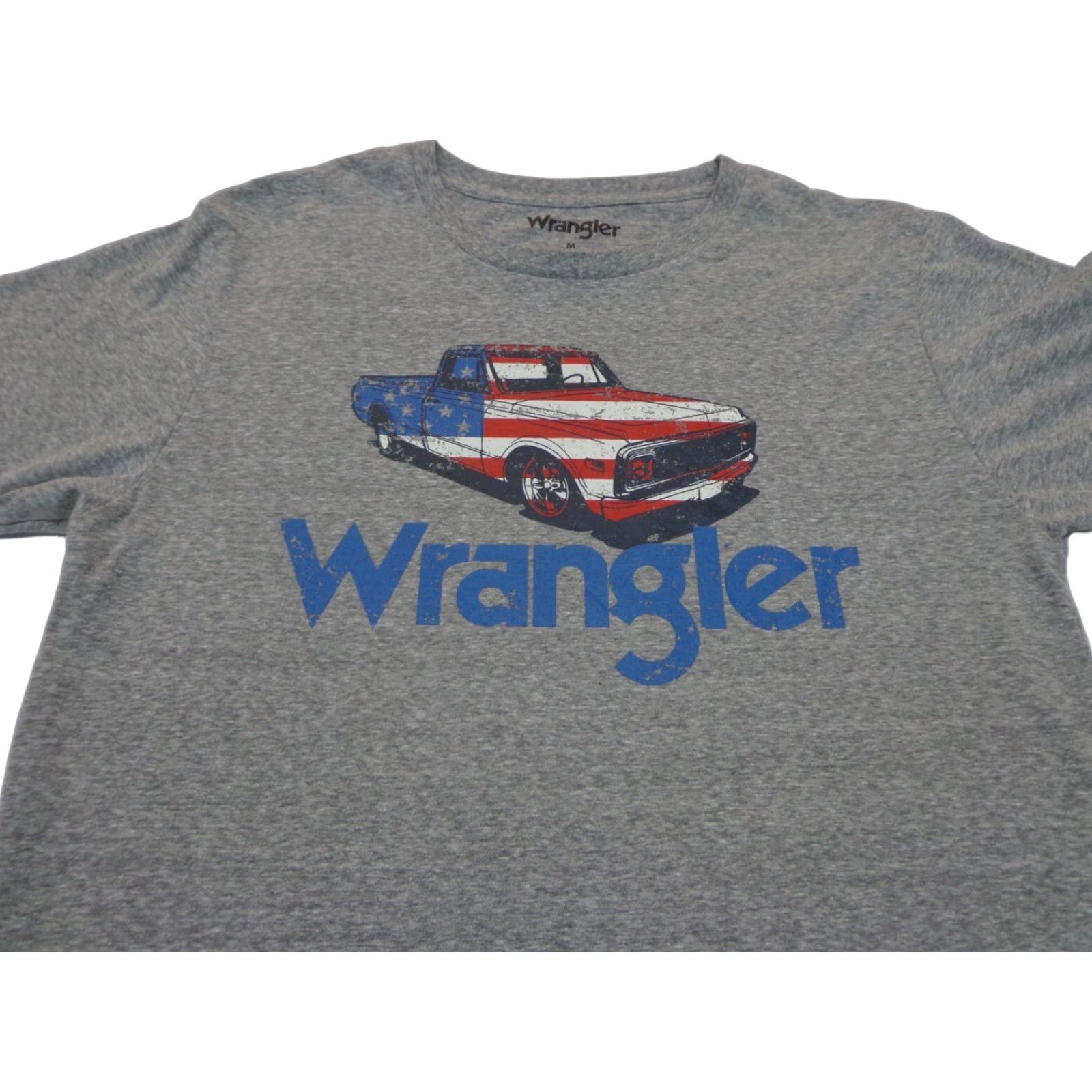 Wrangler Wrangler T-Shirt Mens Medium Gray US Flag Pickup Truck Graphic Short Sleeve Crew Neck Size US M / EU 48-50 / 2 - 1 Thumbnail