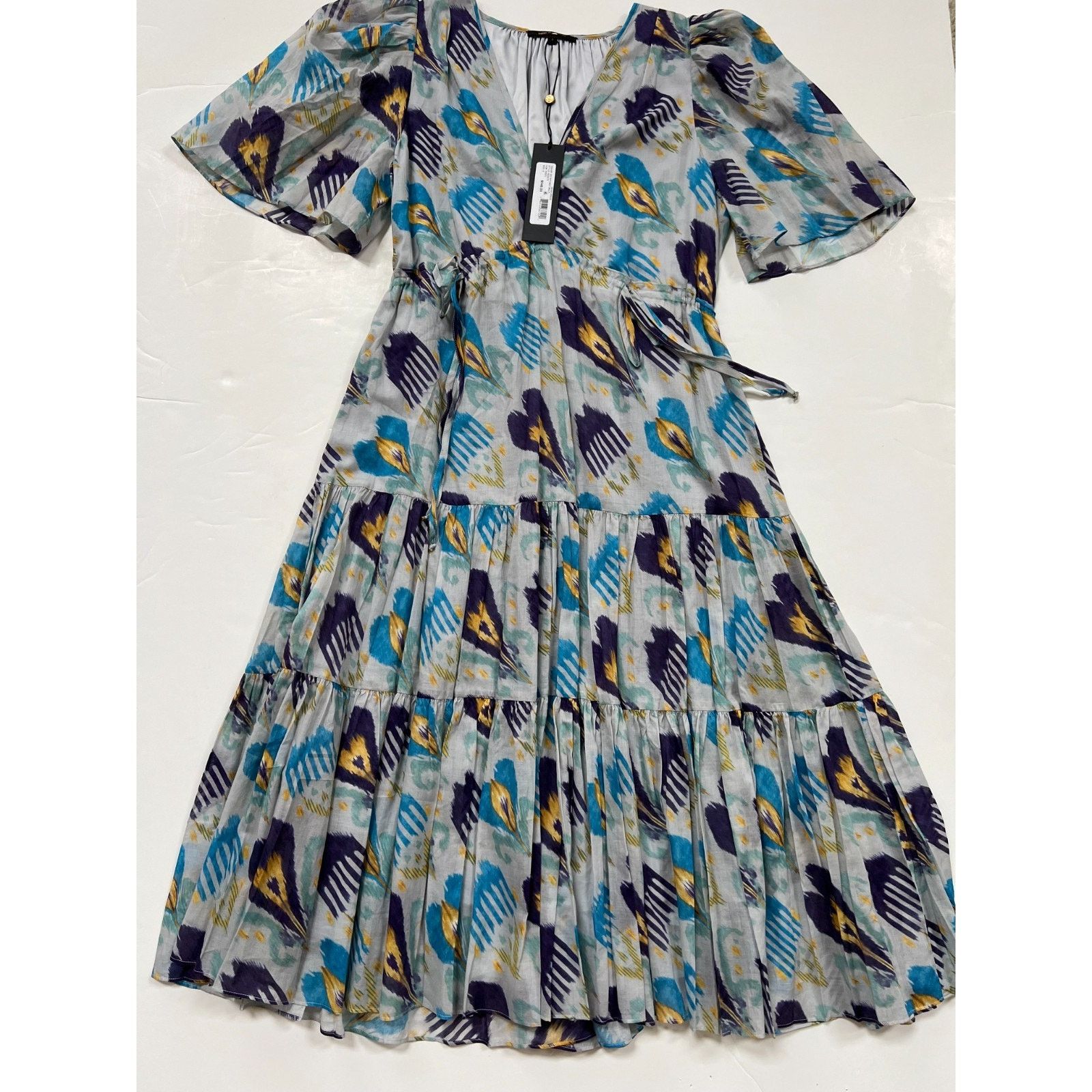 Kobi Halperin Dena Midi Dress Iqy Sky Mist Multi Size S Nwt, Women's