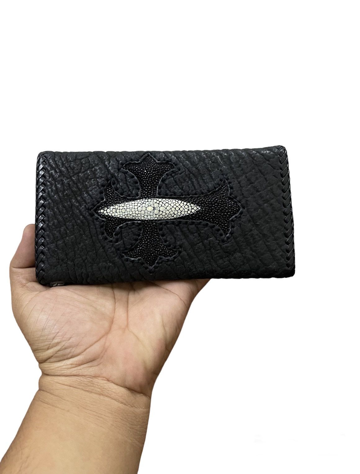 Handmade × Japanese Brand × Vintage Rare Biker Wallet Leather Big Cross CH Japan 🇯🇵 Hand Made Size ONE SIZE - 10 Thumbnail