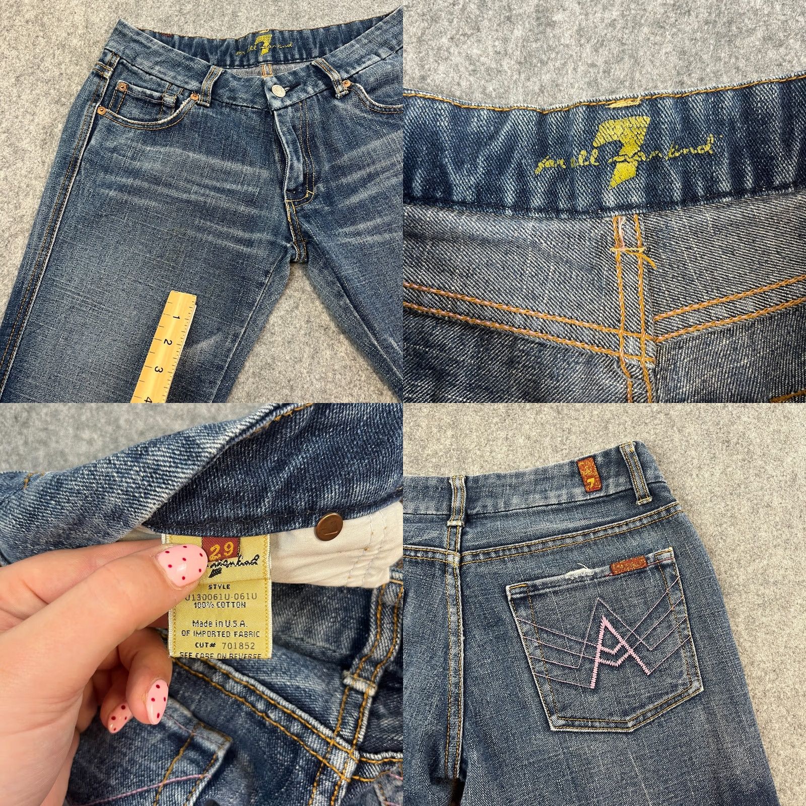 7 For All Mankind 7 For All Mankind Jeans Bootcut 29 30 UK 10 Blue Low Rise A Pocket Womens Boyfull? Size 32" / US 10 / IT 46 - 8 Thumbnail