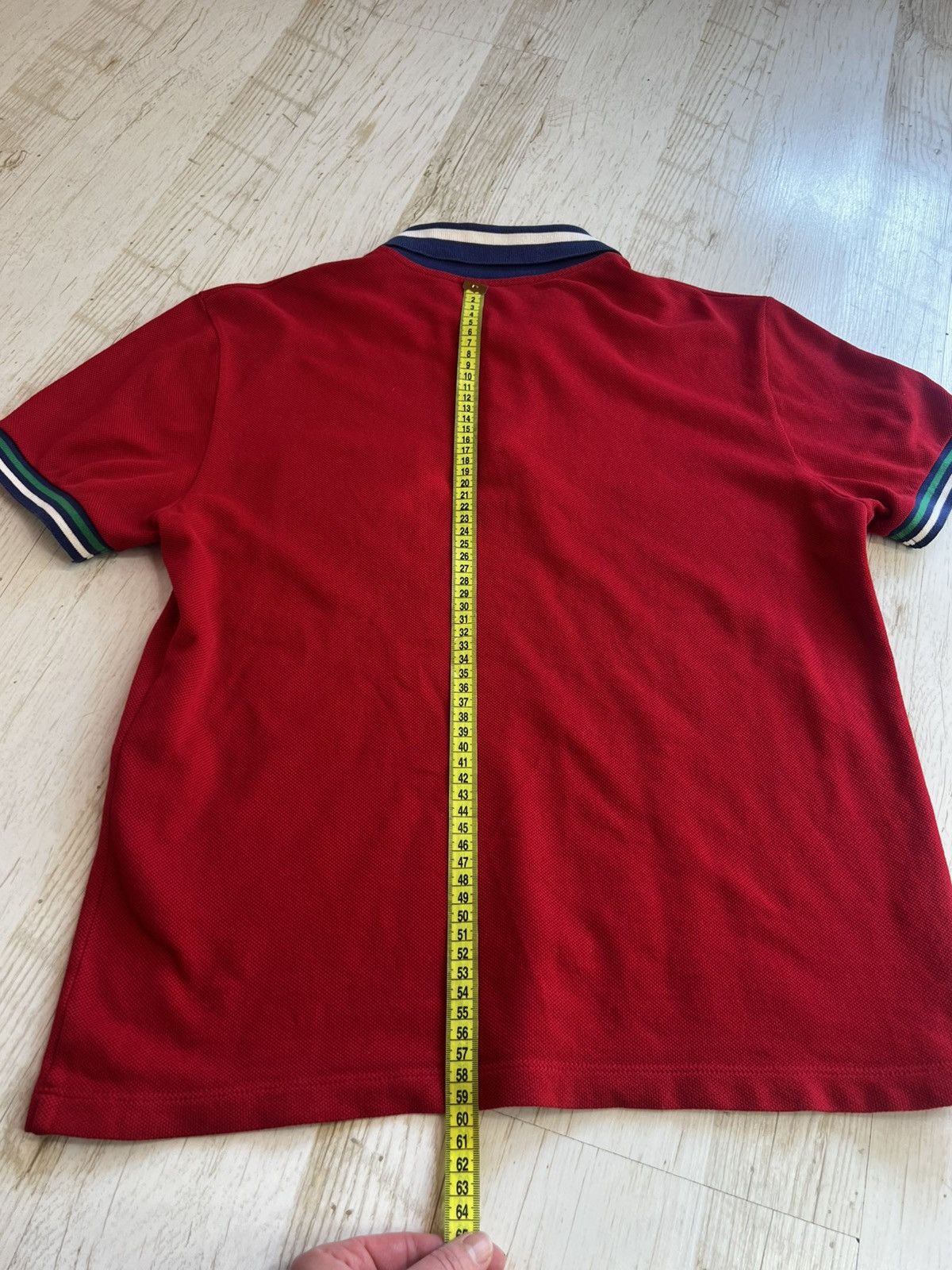 Gucci Gucci Red Cotton Pique Contrast Detail Polo T-Shirt M Size US M / EU 48-50 / 2 - 16 Thumbnail