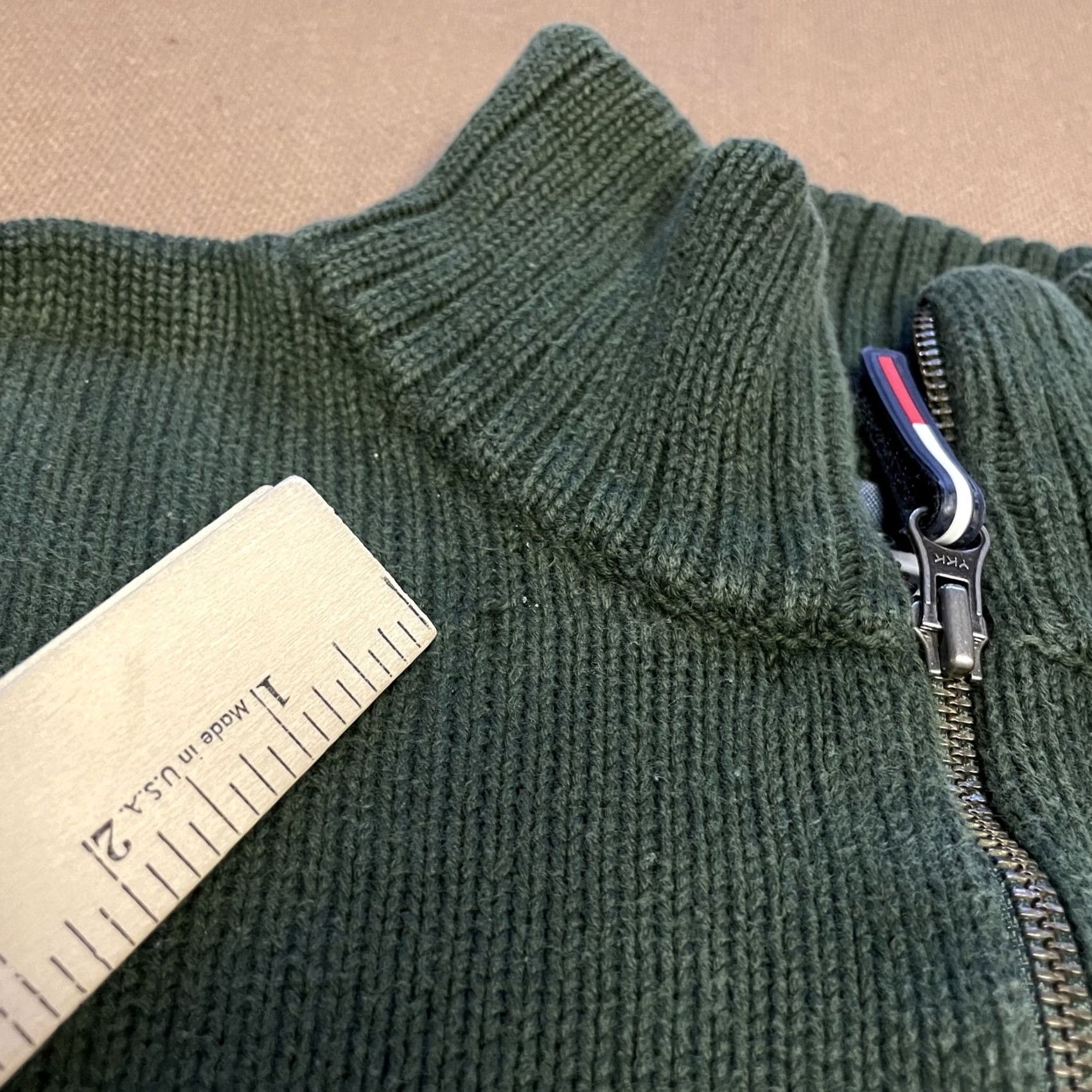 Tommy Hilfiger Tommy Hilfiger Sweater Mens XL Green Tommy Jeans Half Zip Pullover Retro Knit Size US XL / EU 56 / 4 - 5 Thumbnail