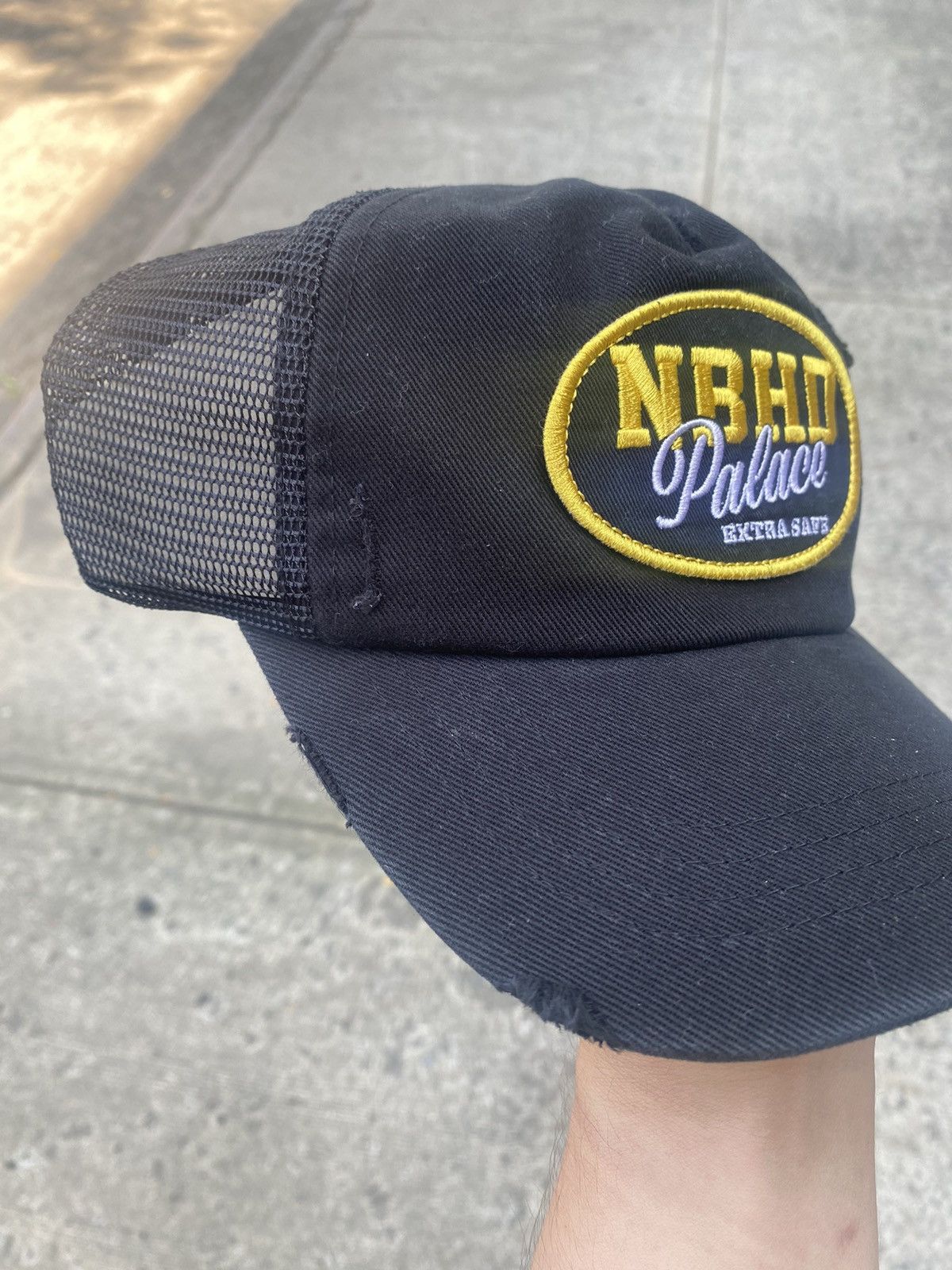 Palace Neighborhood Mesh Trucker Black Denim