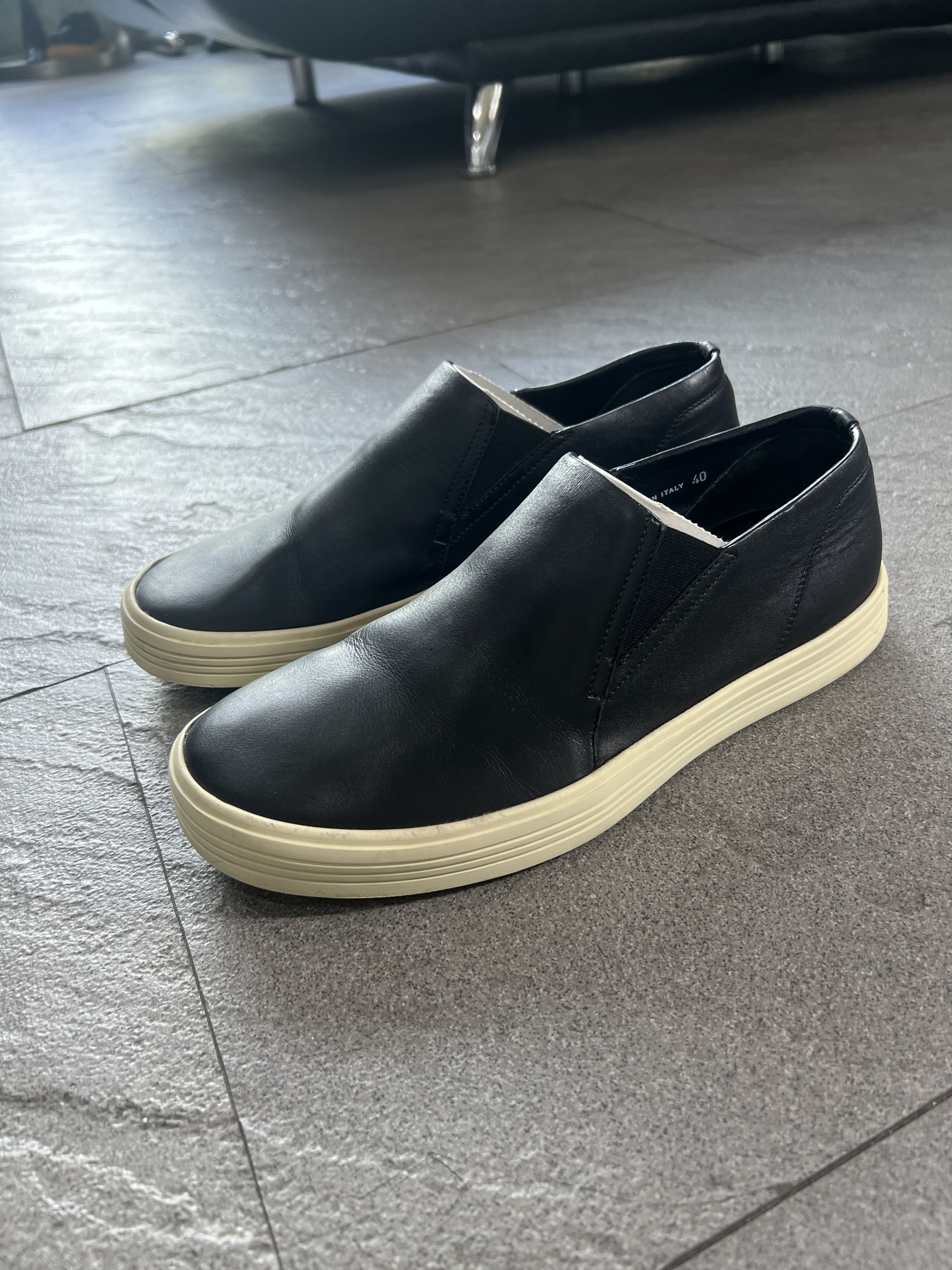 Rick Owens Rick Owens Leather Slip On Sneakers Black Size 40 Italy Size US 7 / EU 40 - 3 Thumbnail