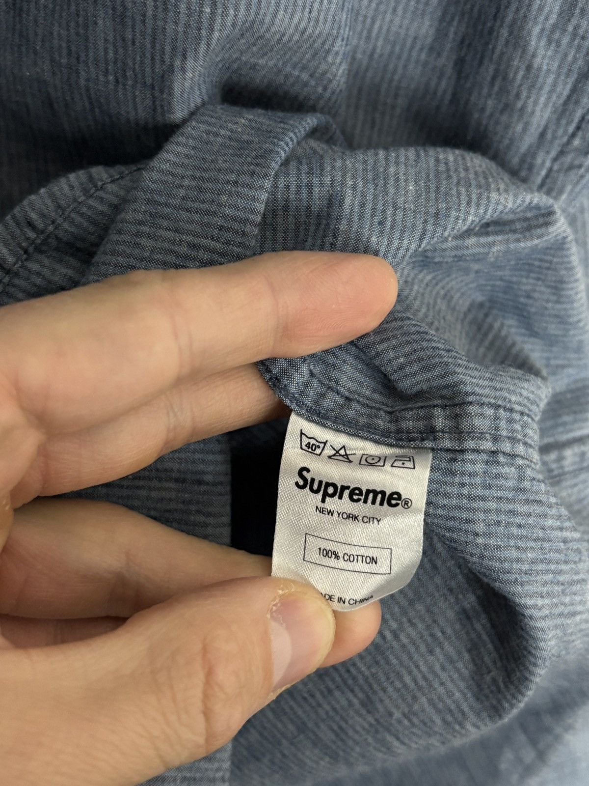 Supreme Supreme Button Up Blue Vintage Oxford Shirt Size US L / EU 52-54 / 3 - 9 Thumbnail