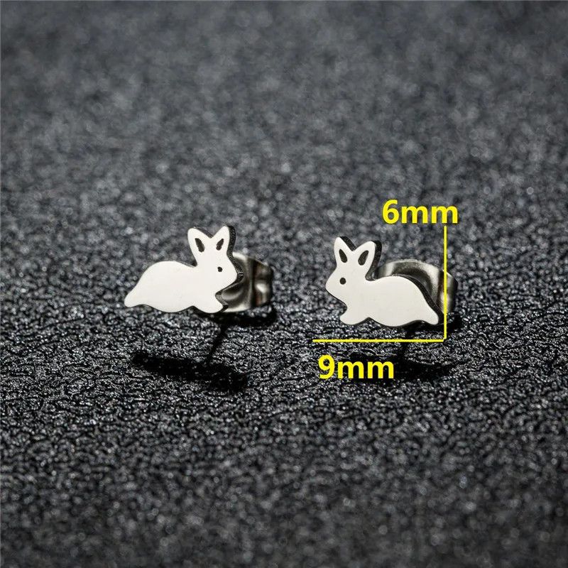 Jewelry Cute Rabbit Mini Stud Earrings Charm Earring Gift Size ONE SIZE - 3 Thumbnail