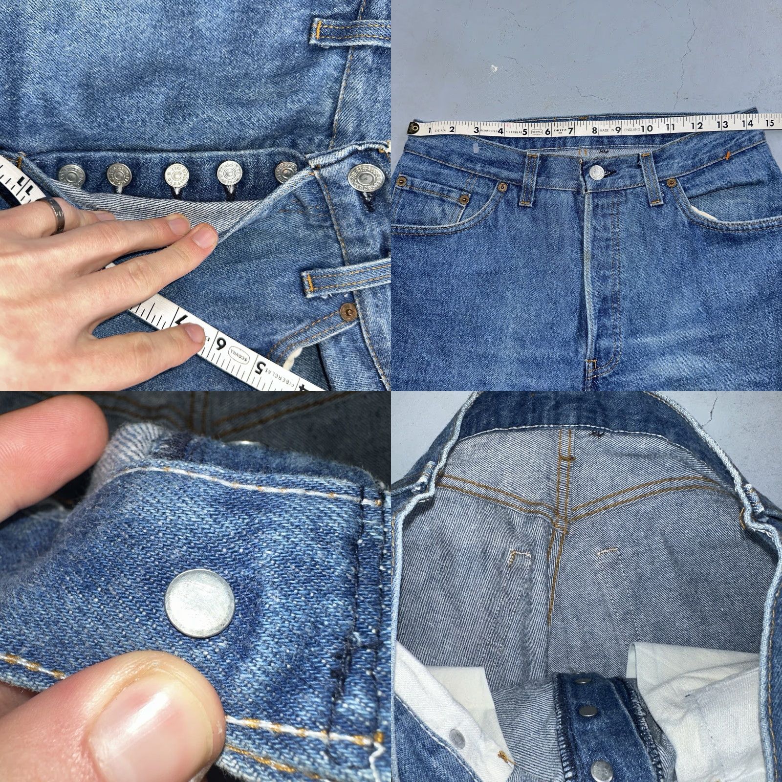 Levi's VINTAGE Levi's 501 Jeans 80s USA Straight Leg Blue Med Wash High Rise 29x32 Mens Size US 29 - 8 Thumbnail