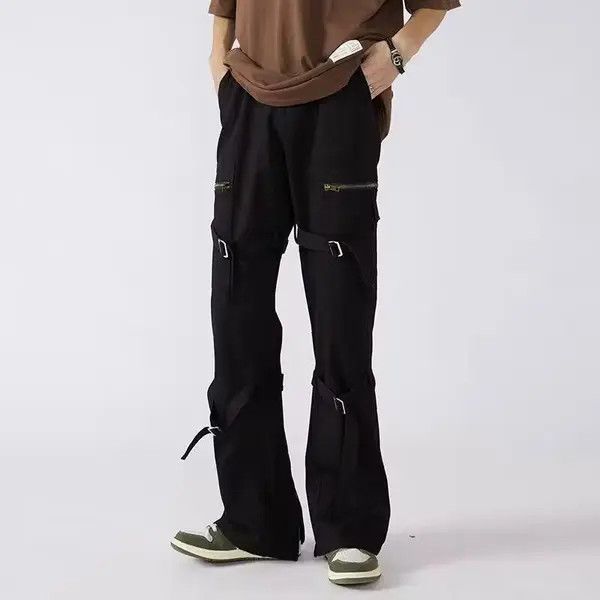 image of Vintage Punk Pants With Drawstrings in Black, Men's (Size 30)