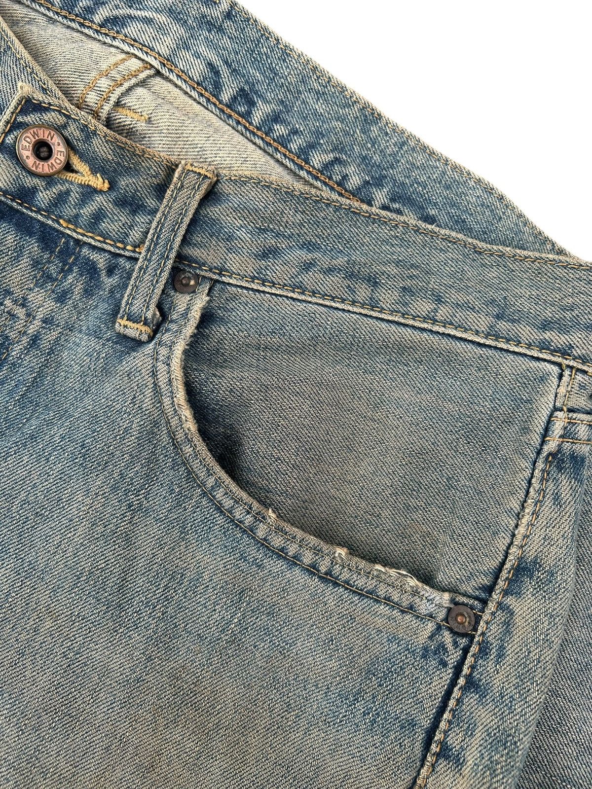 Kapital Thrashed Vintage Edwin 505X Selvedge Rusty Denim Jeans Size US 33 - 7 Thumbnail