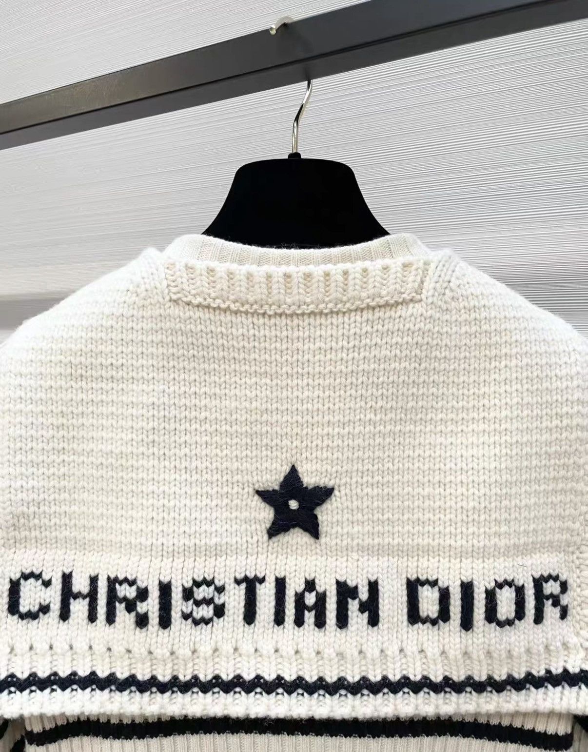 Dior Dior Classic Navy Collar Striped Cashmere Sweater J33 Size XXS / US 00 / IT 34 - 5 Thumbnail
