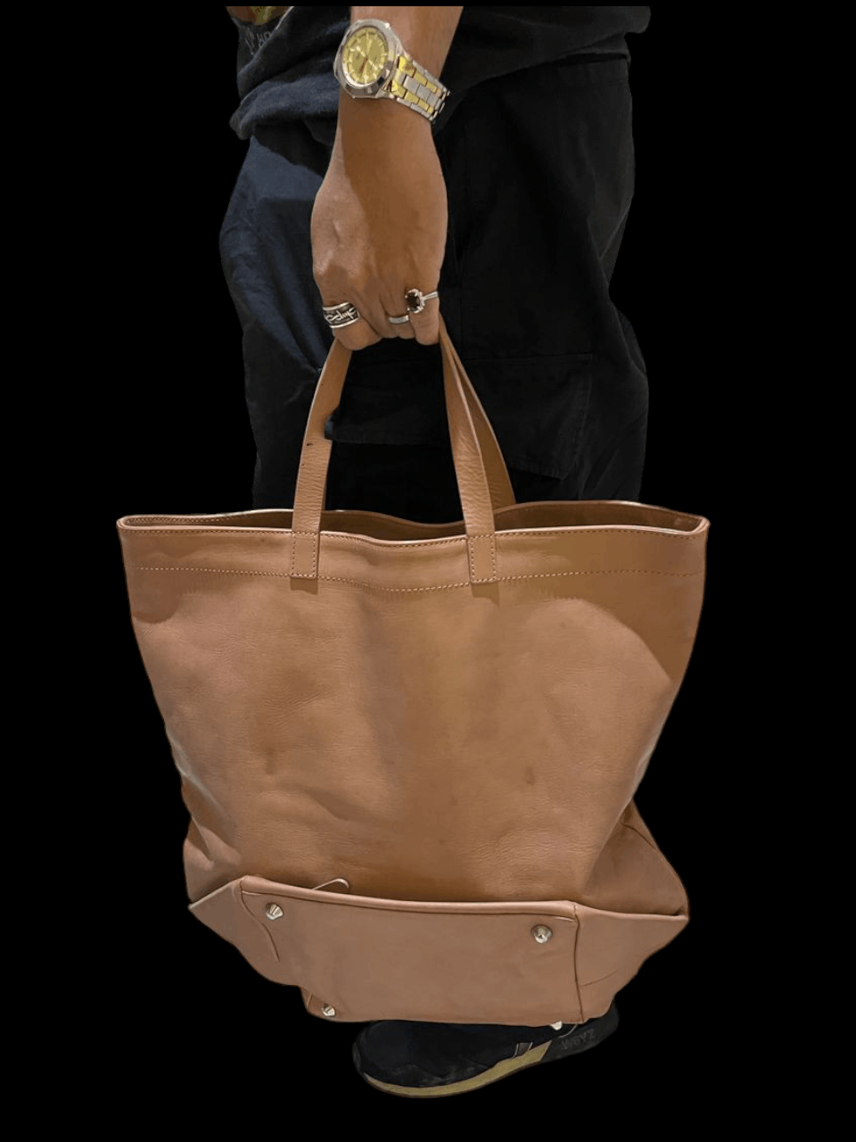 Maison Martin Margiela X H&m Leather Tote Bag in Brown, Men's