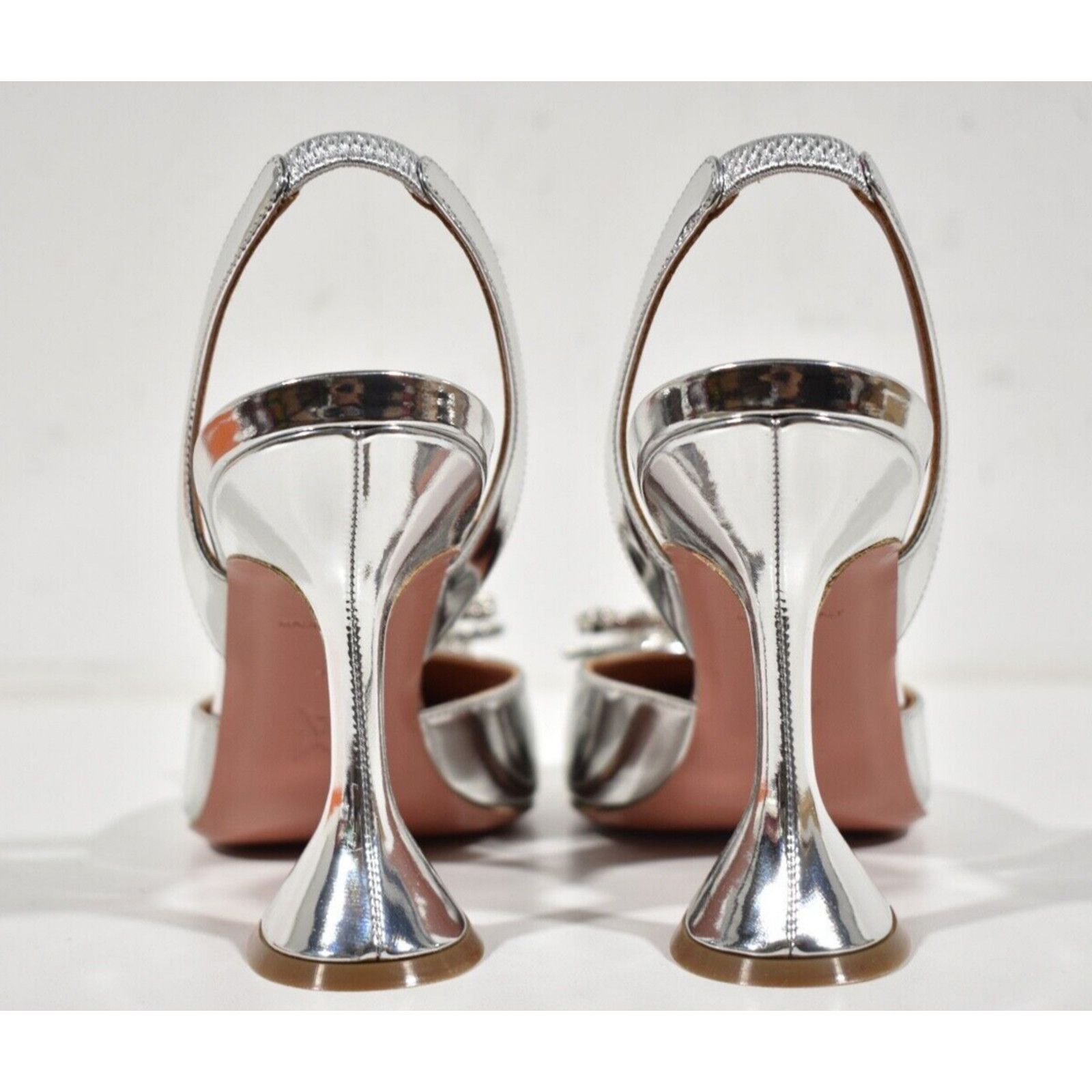 Amina Muaddi Rosie Sling 95 Crystal Bow Slingback Sandal Heel Pump 37 Size US 7 / IT 37 - 11 Thumbnail