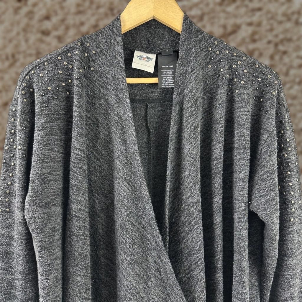 Harley Davidson Harley-Davidson Womens Cardigan Open Medium Dark Gray bling Size M / US 6-8 / IT 42-44 - 1 Thumbnail
