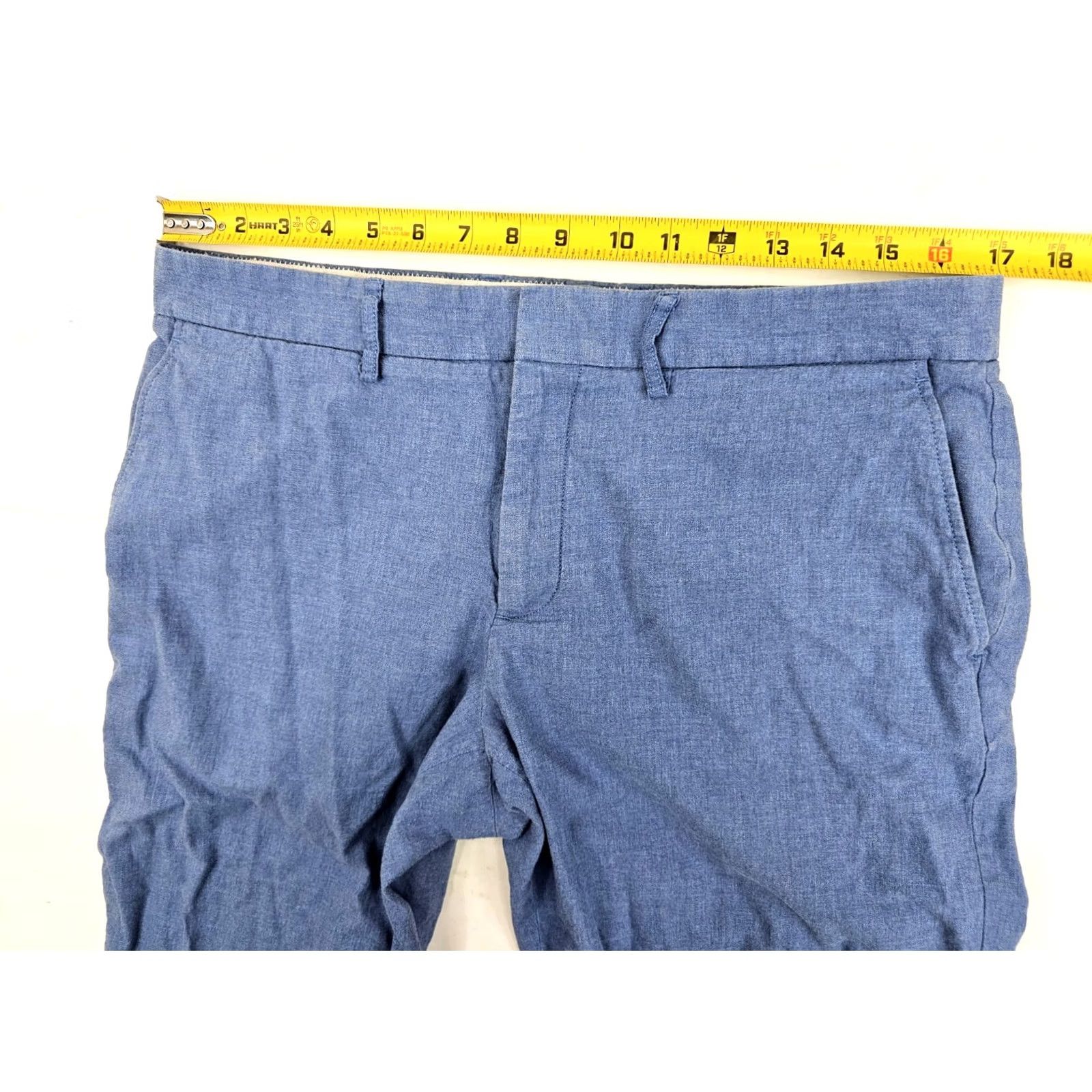 J.Crew J.CREW Lightweight Tapered Leg Cotton Chino Pants – Men 34x34 Blue Slim Fit Tapered Slant Pocket Front Flat Front Button Zip Size US 34 / EU 50 - 5 Thumbnail