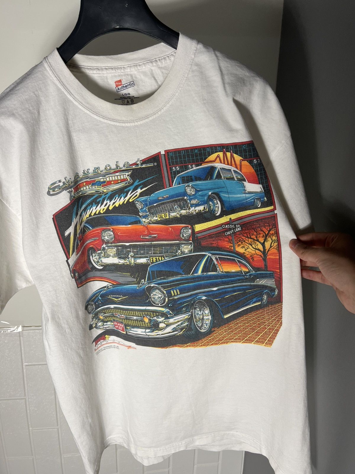 NASCAR × Vintage VERY RARE HANES CHEVROLET CAMARO SS RACING T-SHIRT Y2K 90s Size US L / EU 52-54 / 3 - 4 Thumbnail