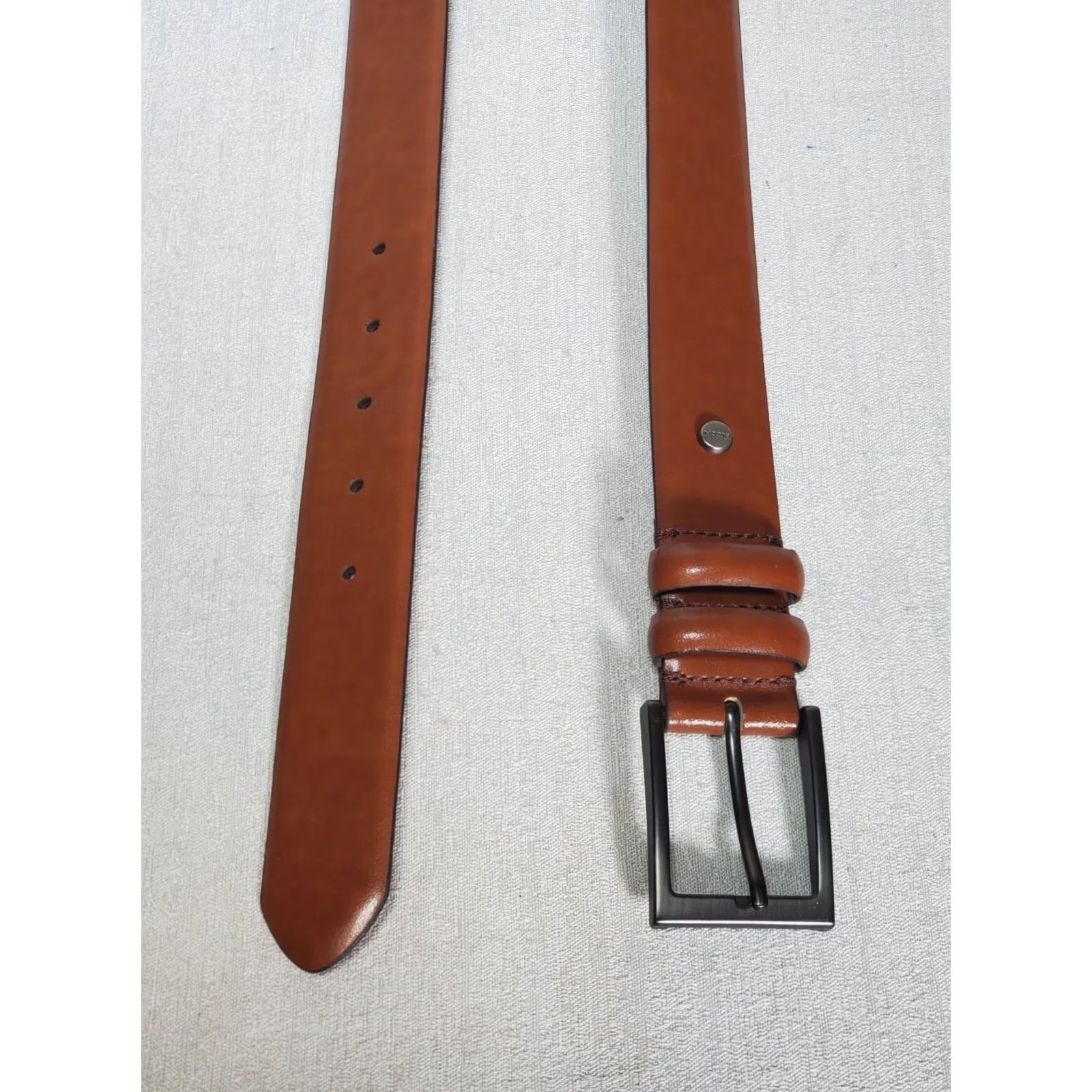 Doublet BOCONI Douglas Italian Leather Dress Belt Cognac Double Keepers Men Size 36 Size 36 - 4 Thumbnail