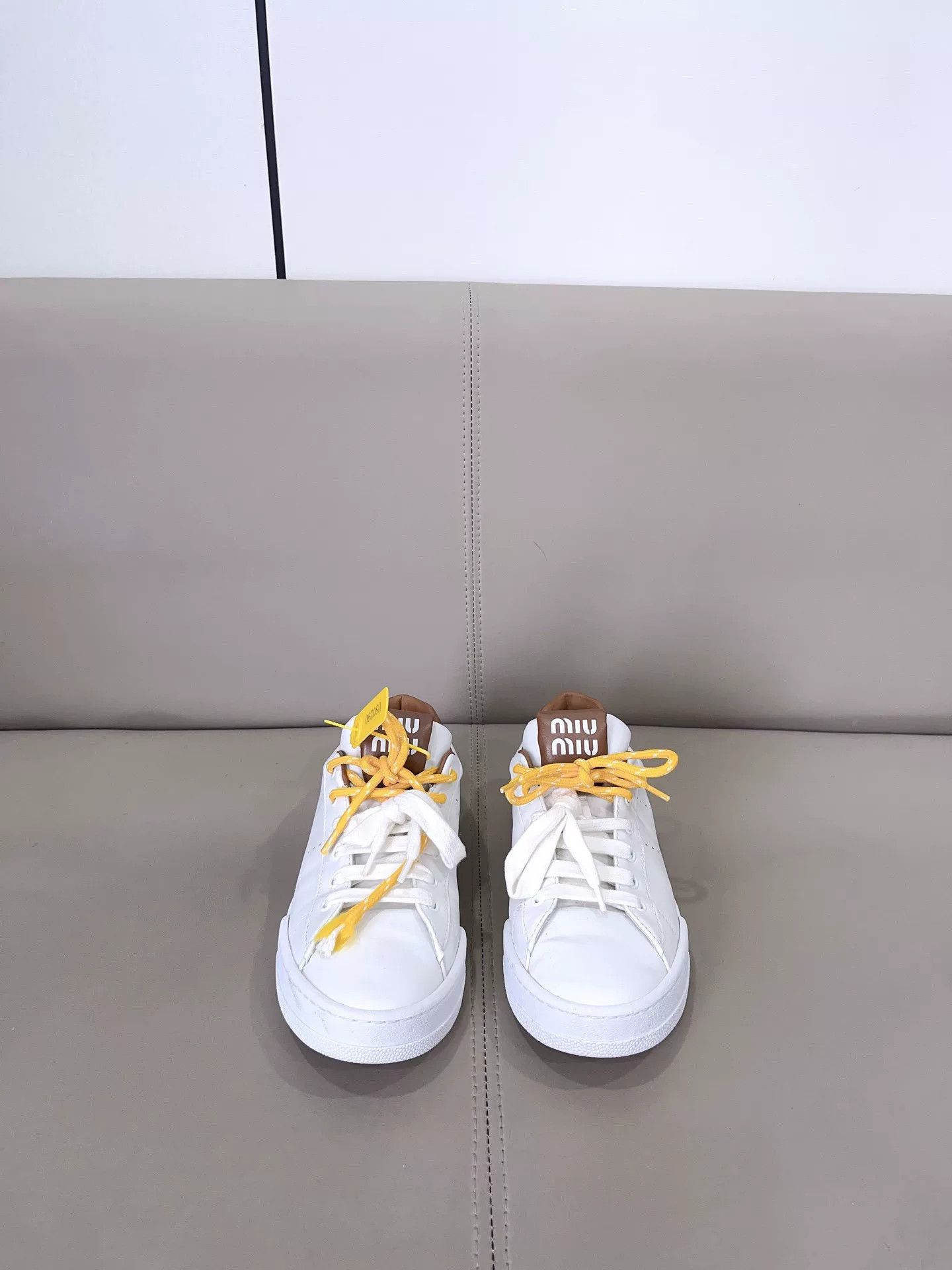Miu Miu Miu Miu White Brown Sneakers Size US 10 / IT 40 - 1 Thumbnail