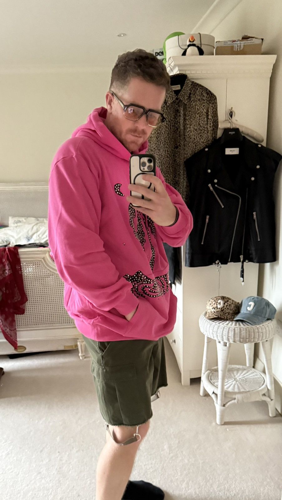 Celine green cargo shorts with Celine logo straps 52 Hedi