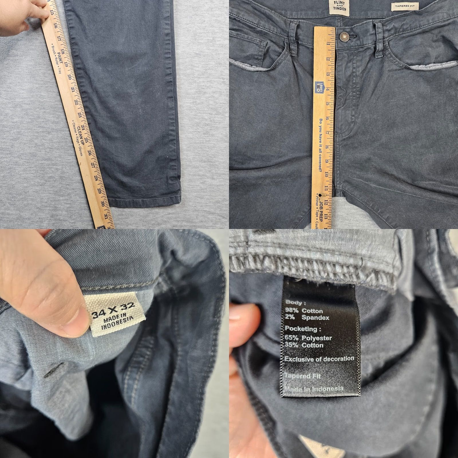 Flint And Tinder Flint and Tinder Pants Men’s Gray Canvas Straight Leg Size 34 Size US 34 / EU 50 - 8 Thumbnail
