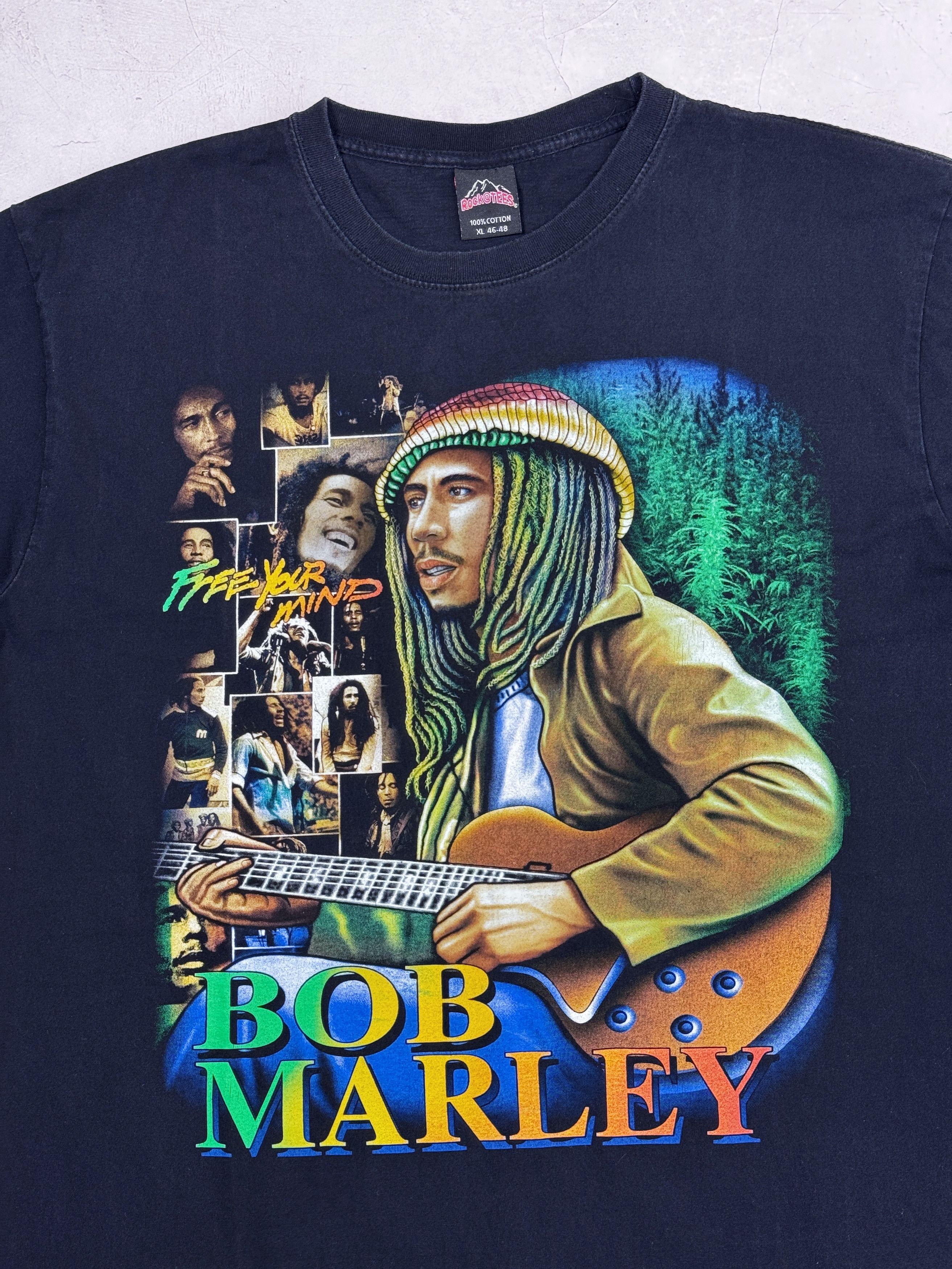 Vintage Bob Marley T-Shirt Free Your Mind Size US L / EU 52-54 / 3 - 3 Thumbnail
