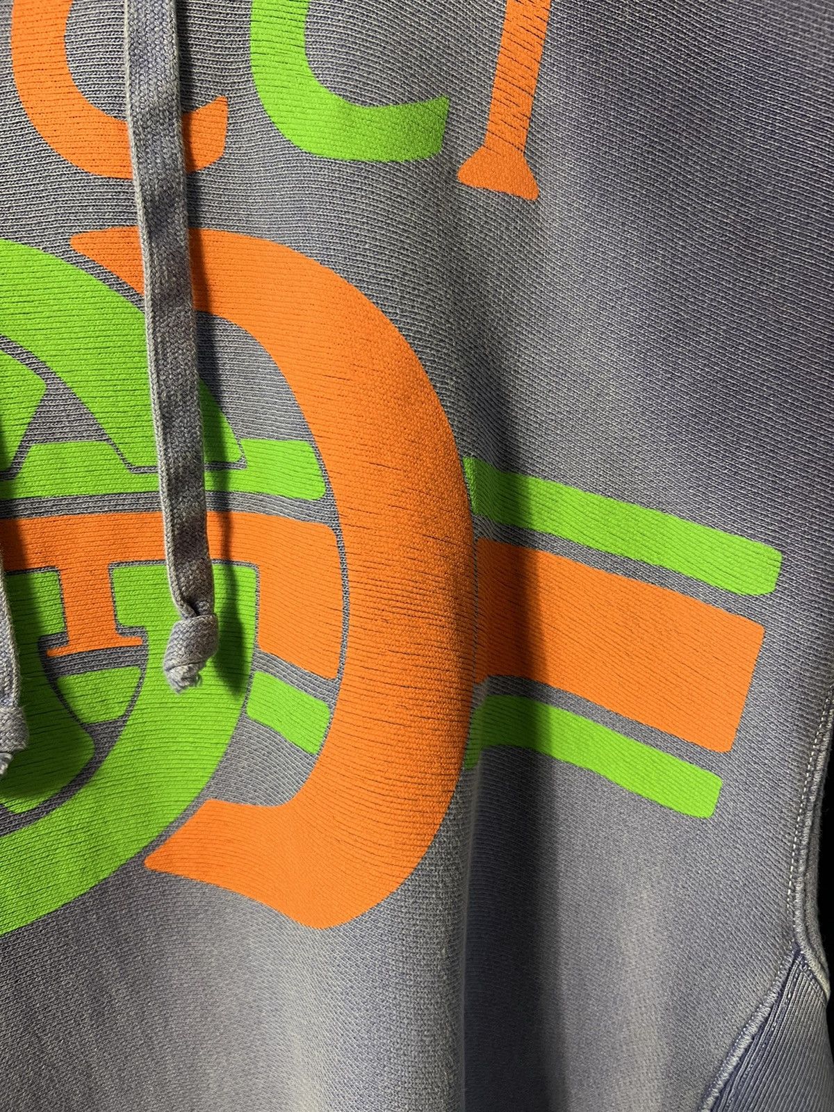 Gucci Gucci Blue Washed Effect Knit Interlocking GG Print Hoodie Size US M / EU 48-50 / 2 - 10 Thumbnail