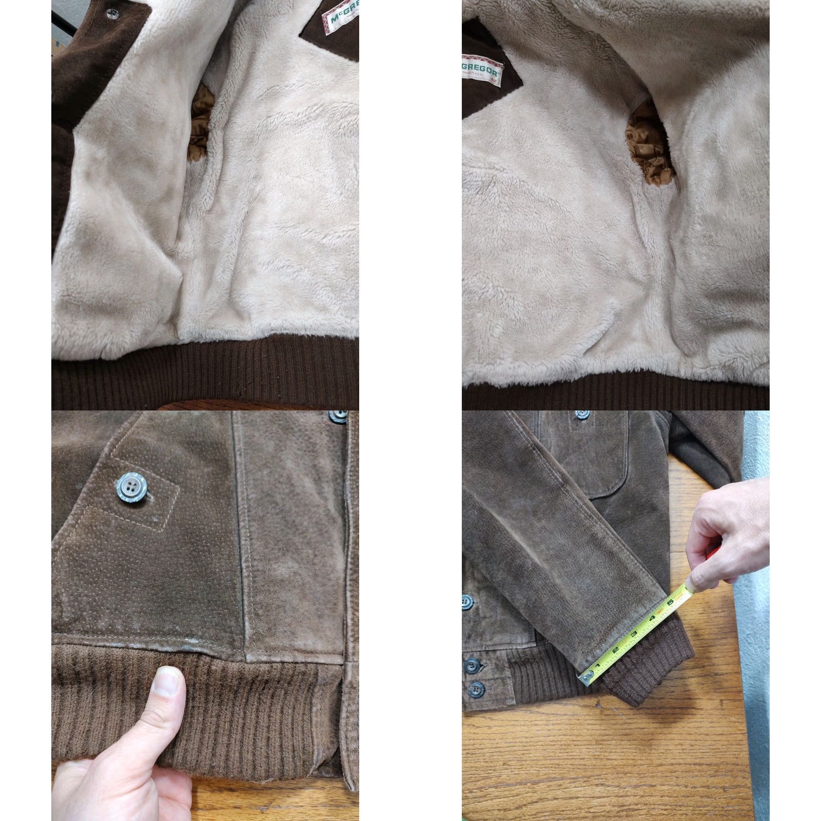 McGregor VINTAGE Vtg 70s 60s McGregor Suede Jacket Sherpa Lining Brown Mens 42 Western USA Size US XS / EU 42 / 0 - 8 Thumbnail