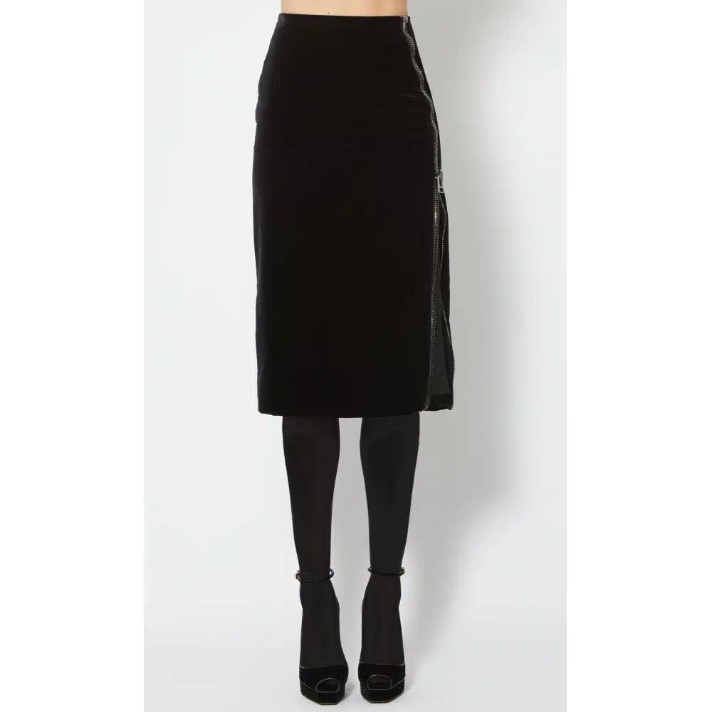 Tom Ford o1sndg0825 GC5445 Pencil Velvet Skirt in Black Size 26" / US 2 / IT 38 - 1 Thumbnail