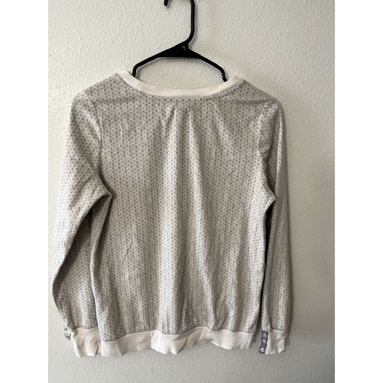 Vintage Simply Vera Wang Women’s Size Small Pullover Velour Gray White Sweater Size S / US 4 / IT 40 - 3 Thumbnail