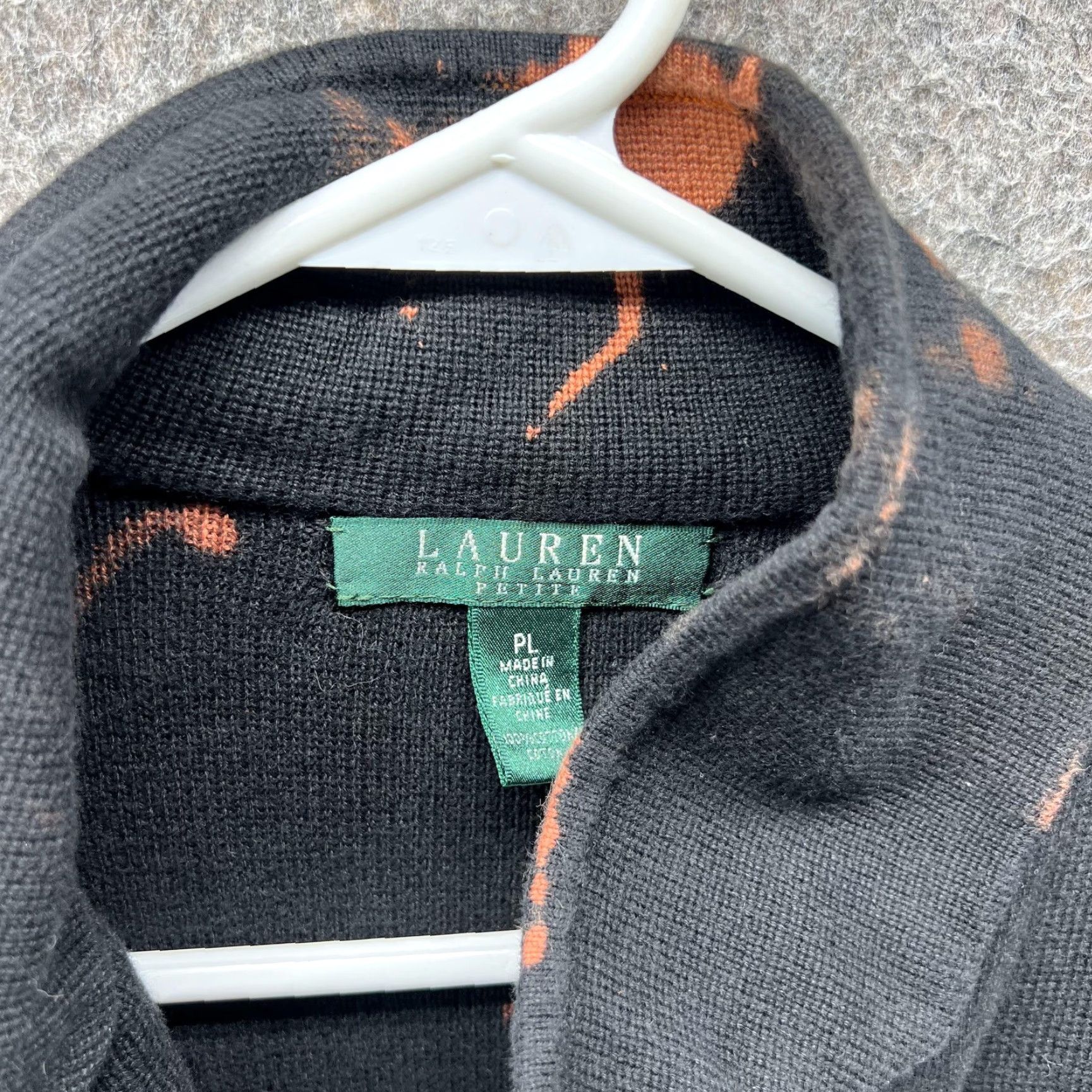 Ralph Lauren VINTAGE Lauren Ralph Lauren Blazer Womens Petite Large Black Knit Bleach Stain Jacket Size L / US 10 / IT 46 - 5 Thumbnail